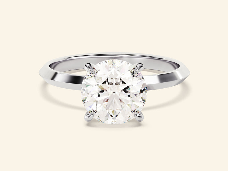 Knife Edge Round Engagement Ring