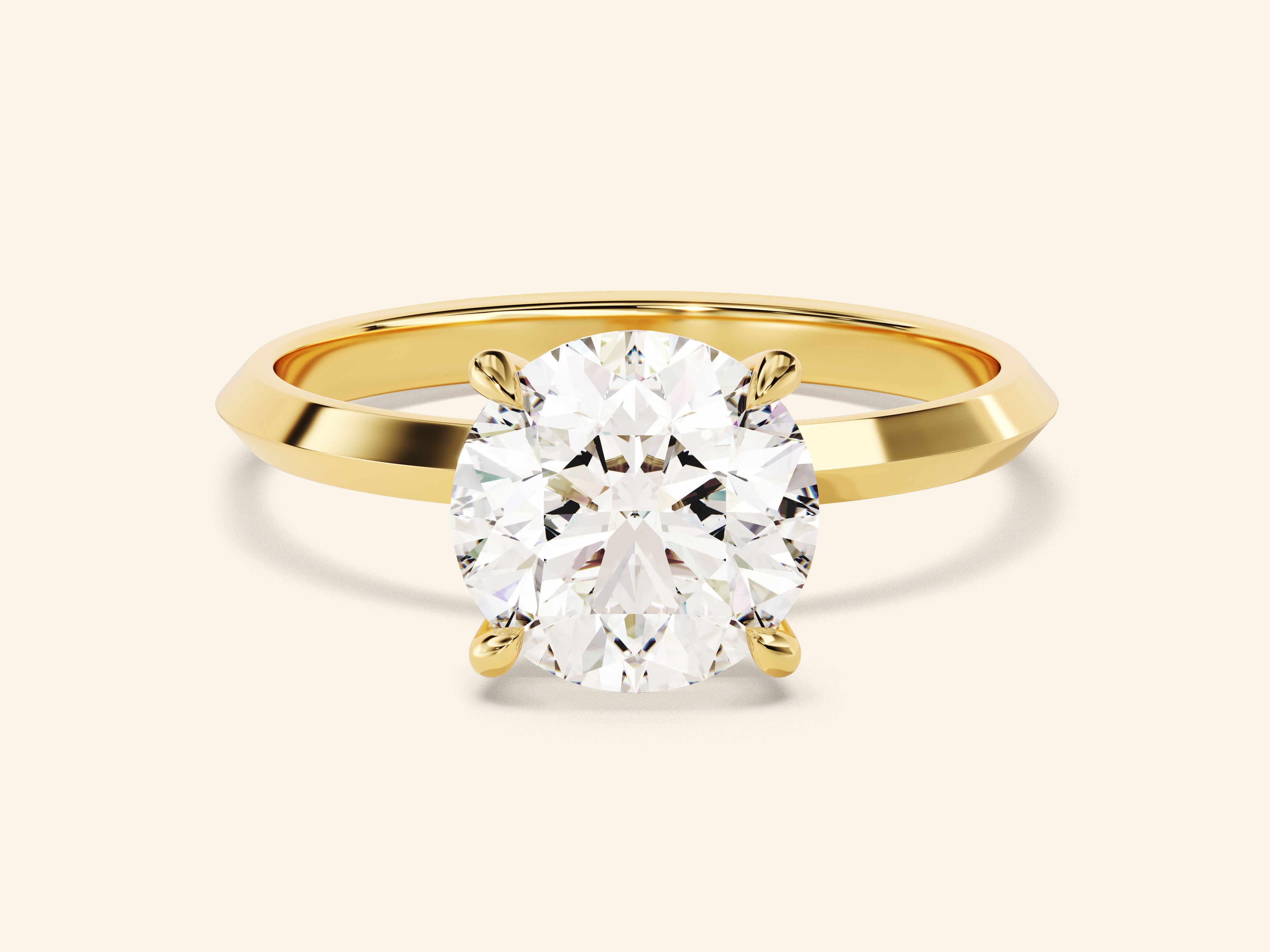 Knife Edge Round Engagement Ring