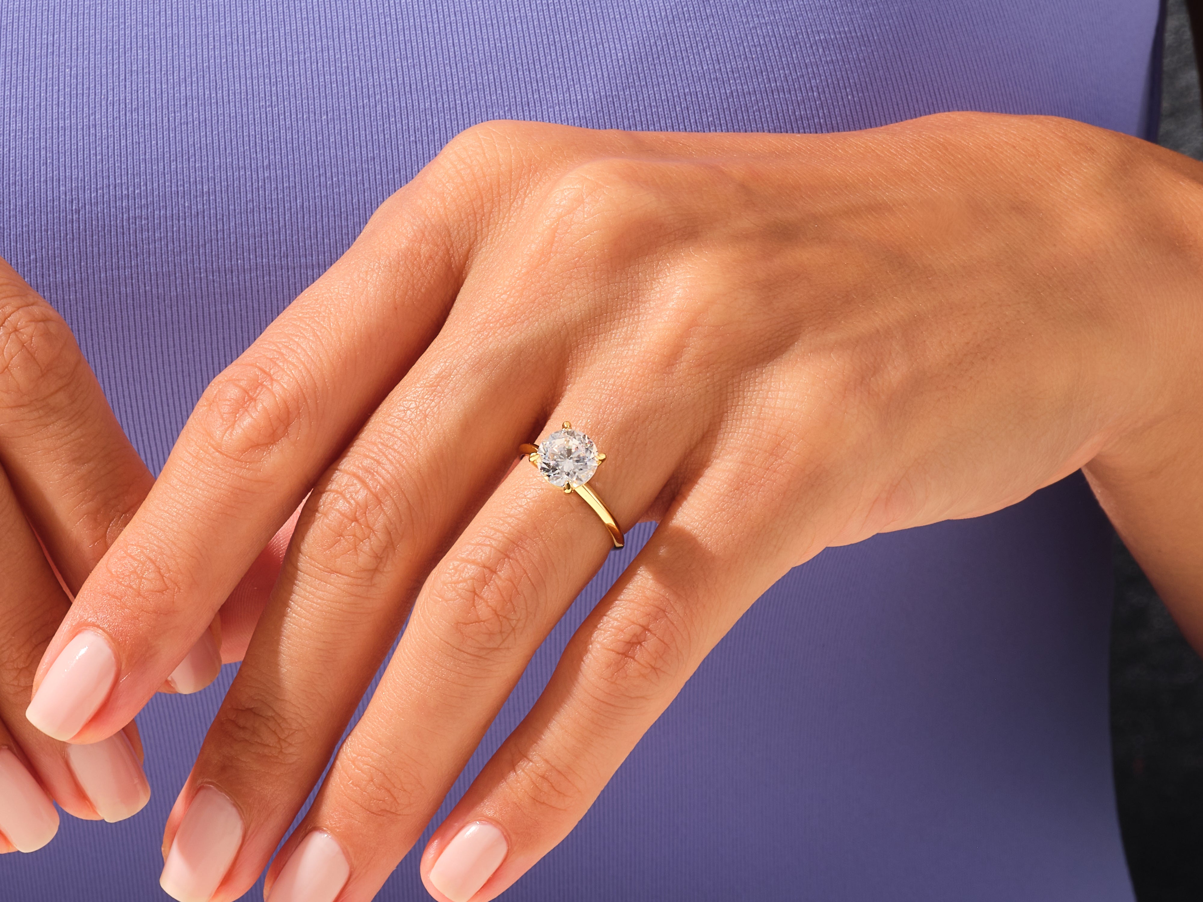 Knife Edge Round Engagement Ring