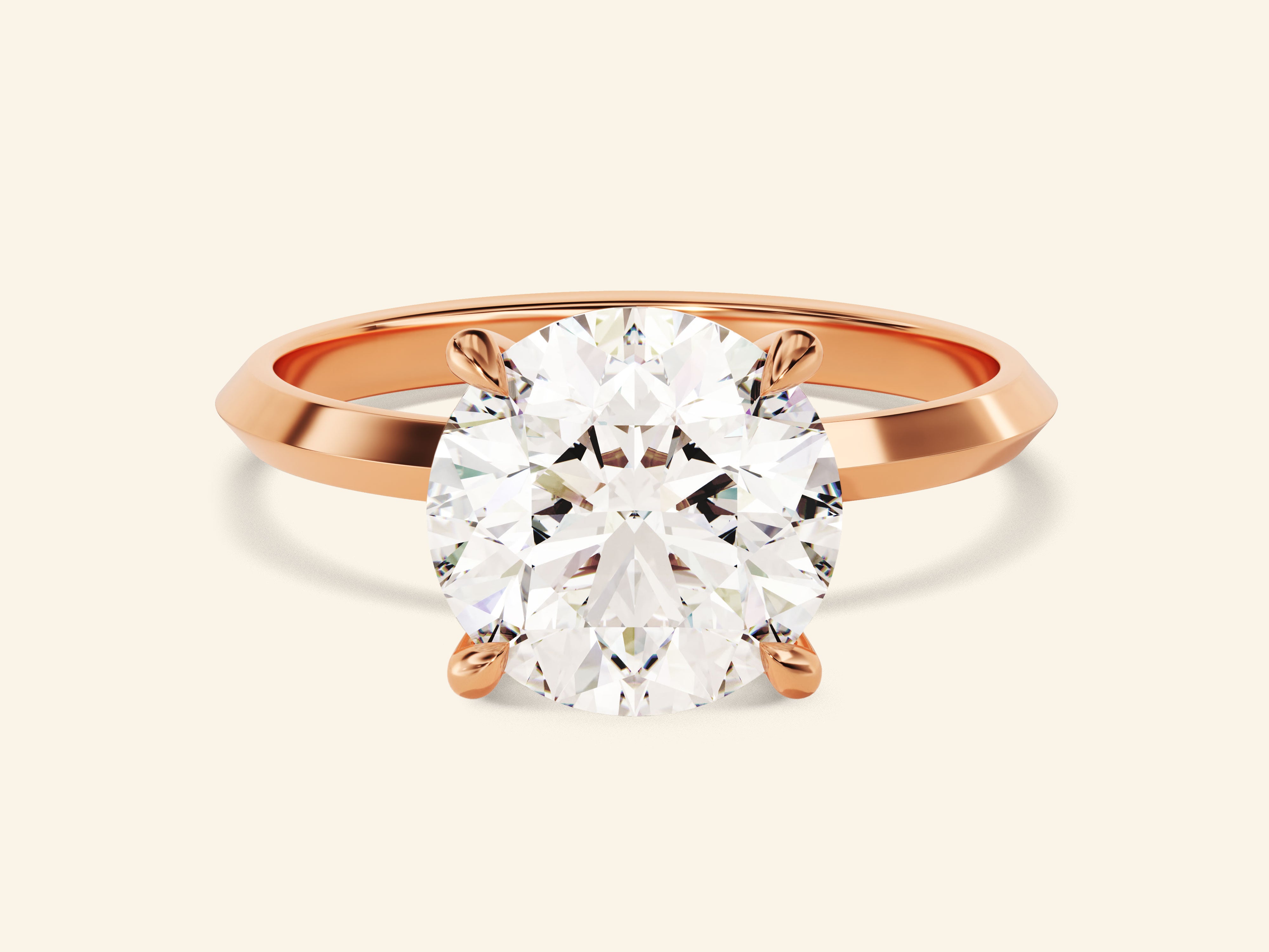 Knife Edge Round Engagement Ring