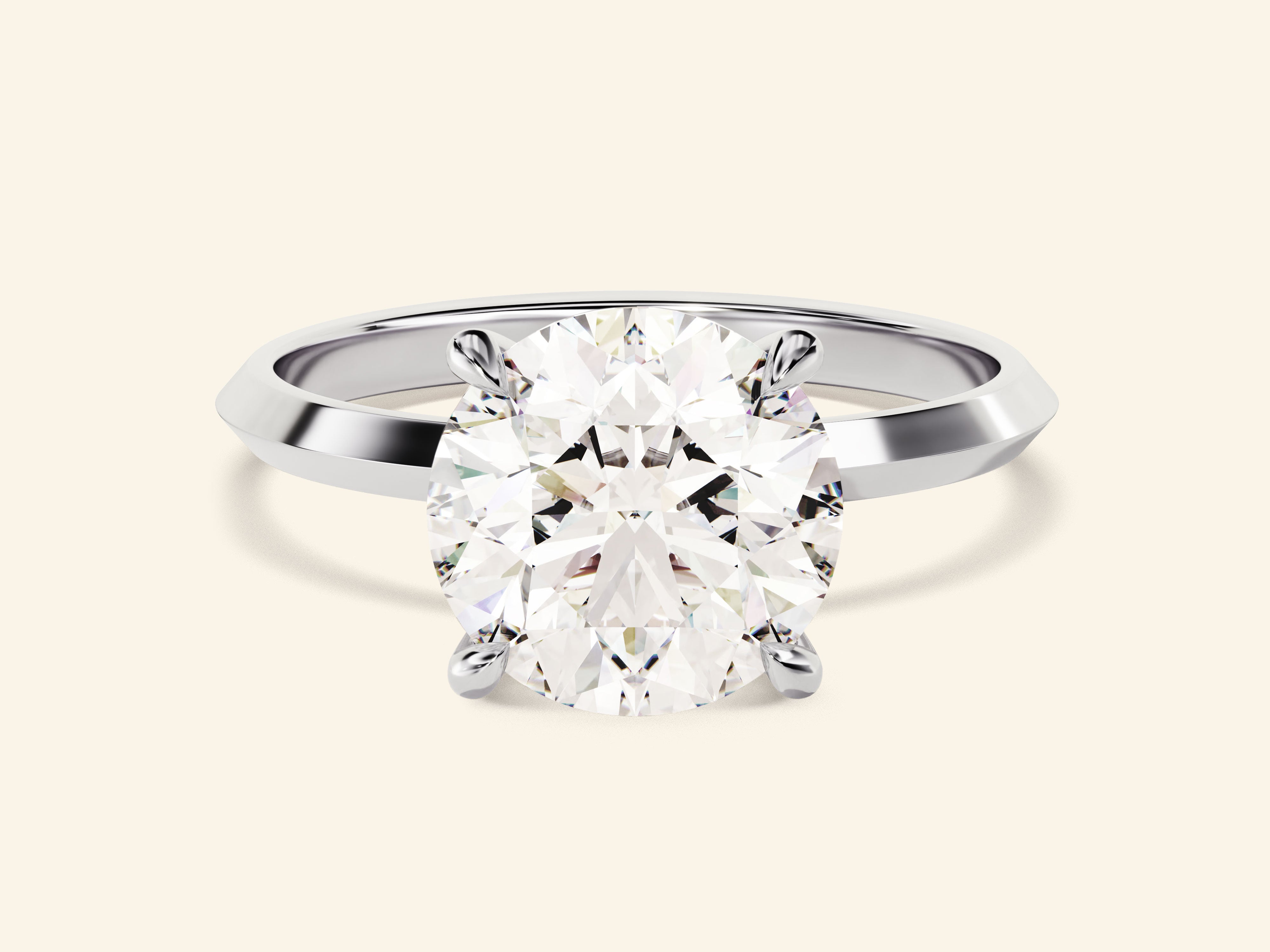 Knife Edge Round Engagement Ring