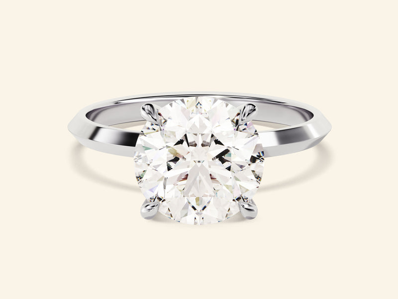 Knife Edge Round Engagement Ring