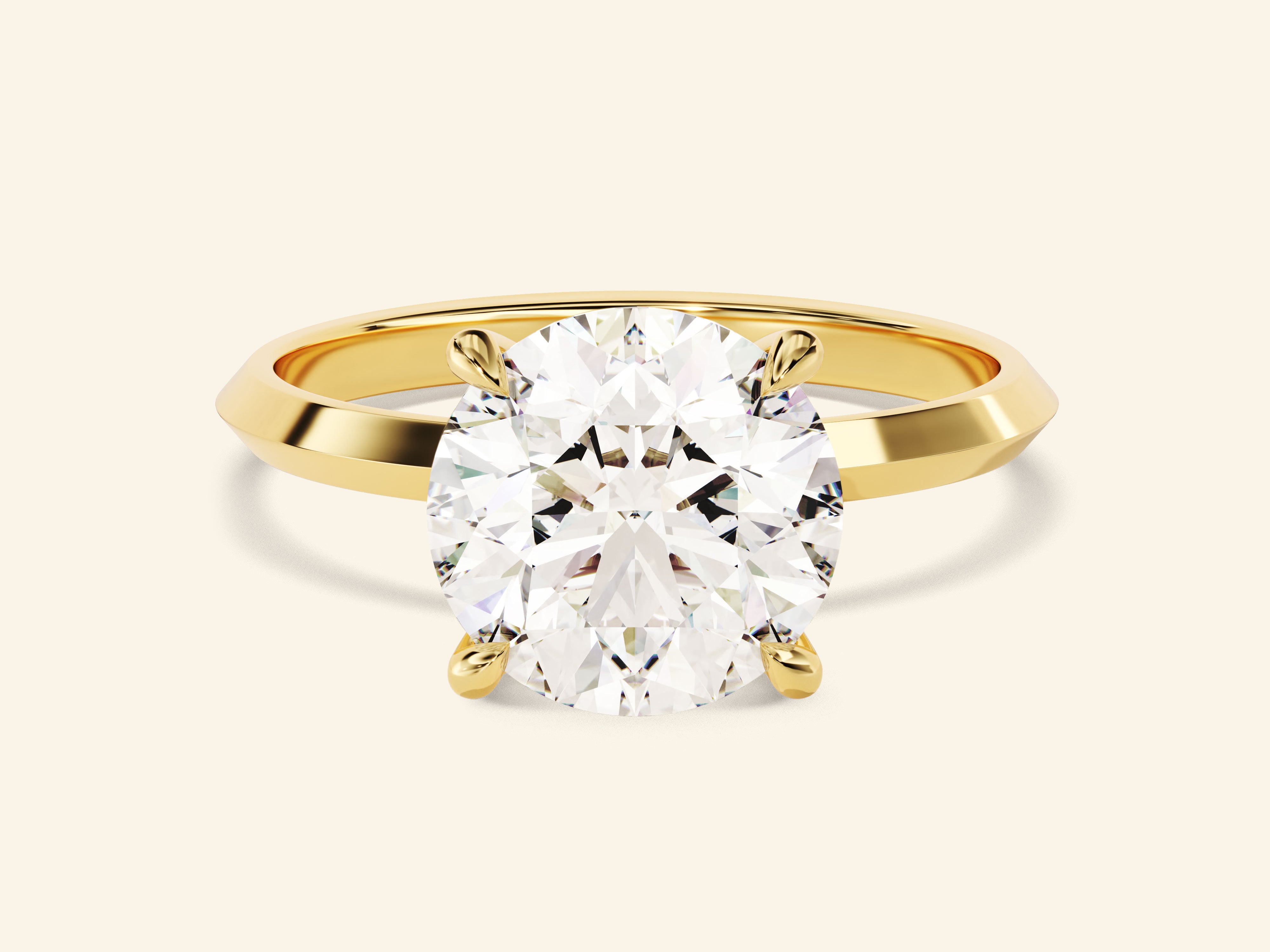 Knife Edge Round Engagement Ring