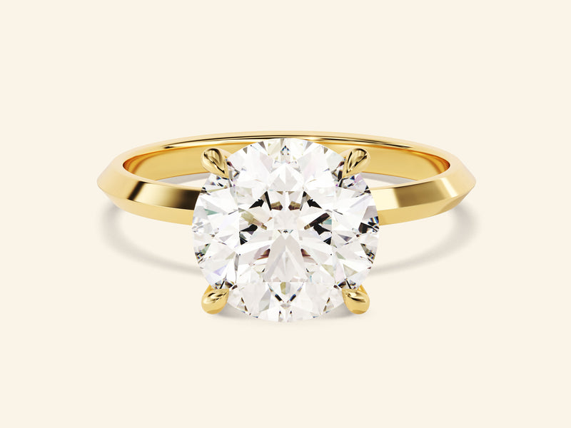 Knife Edge Round Engagement Ring
