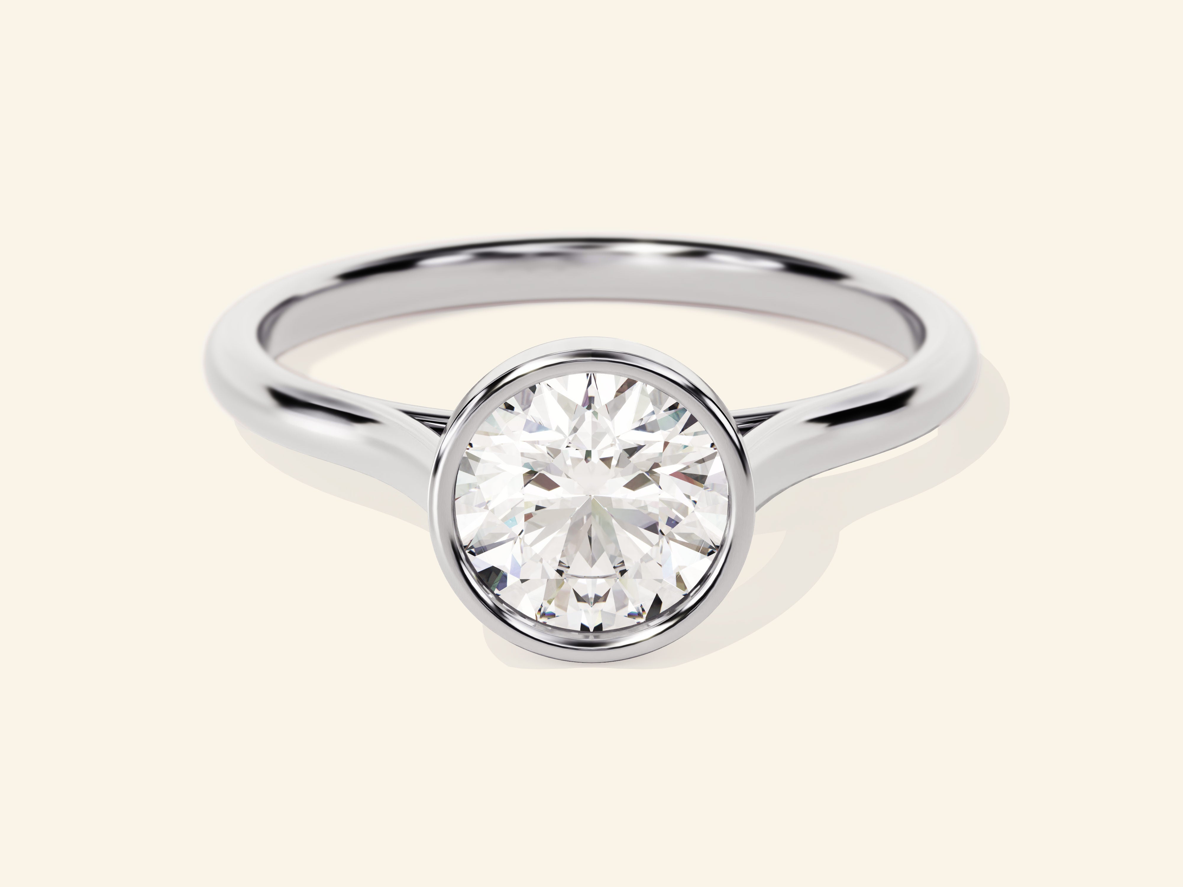 Bezel Round Engagement Ring