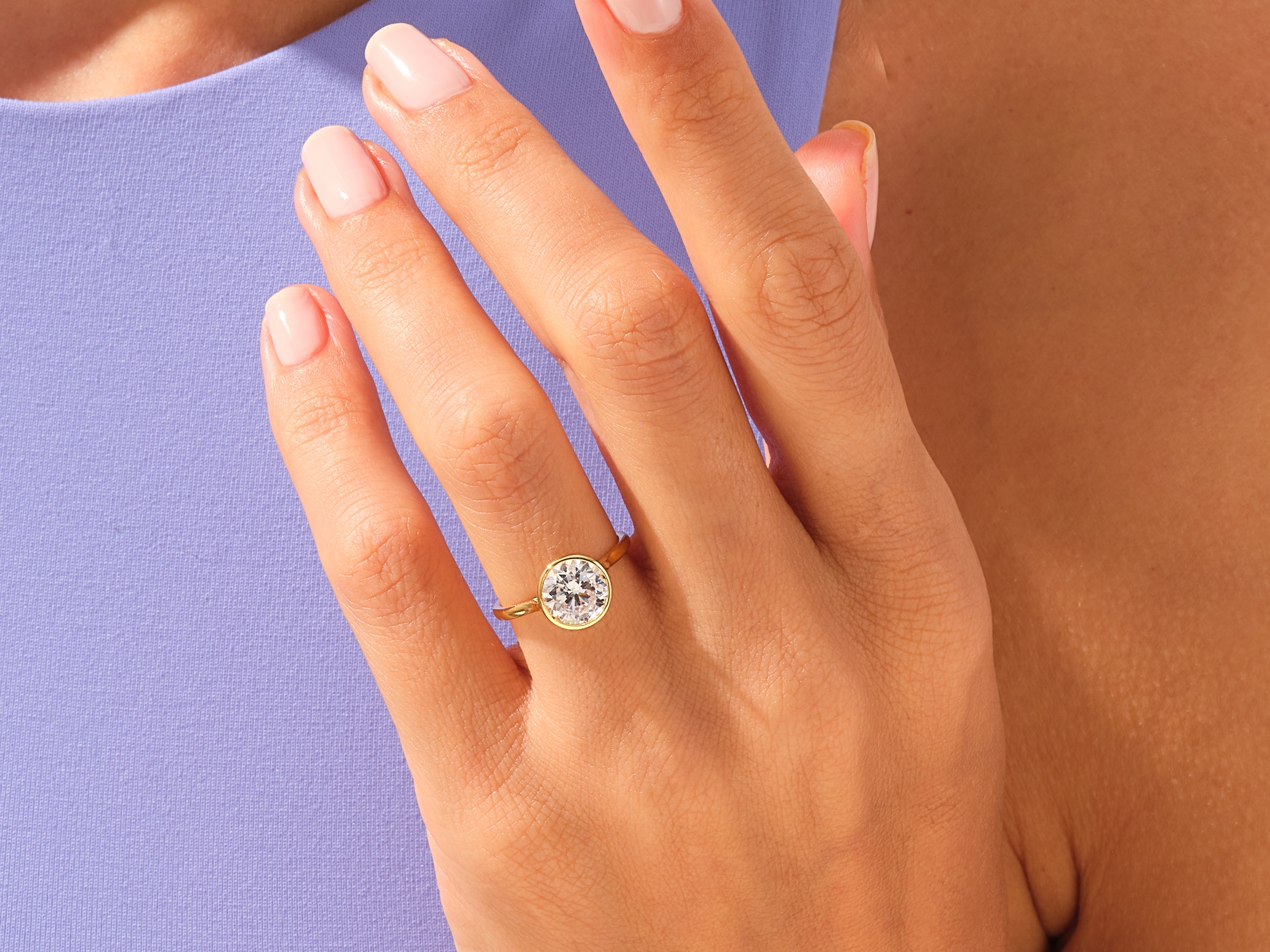 Bezel Round Engagement Ring
