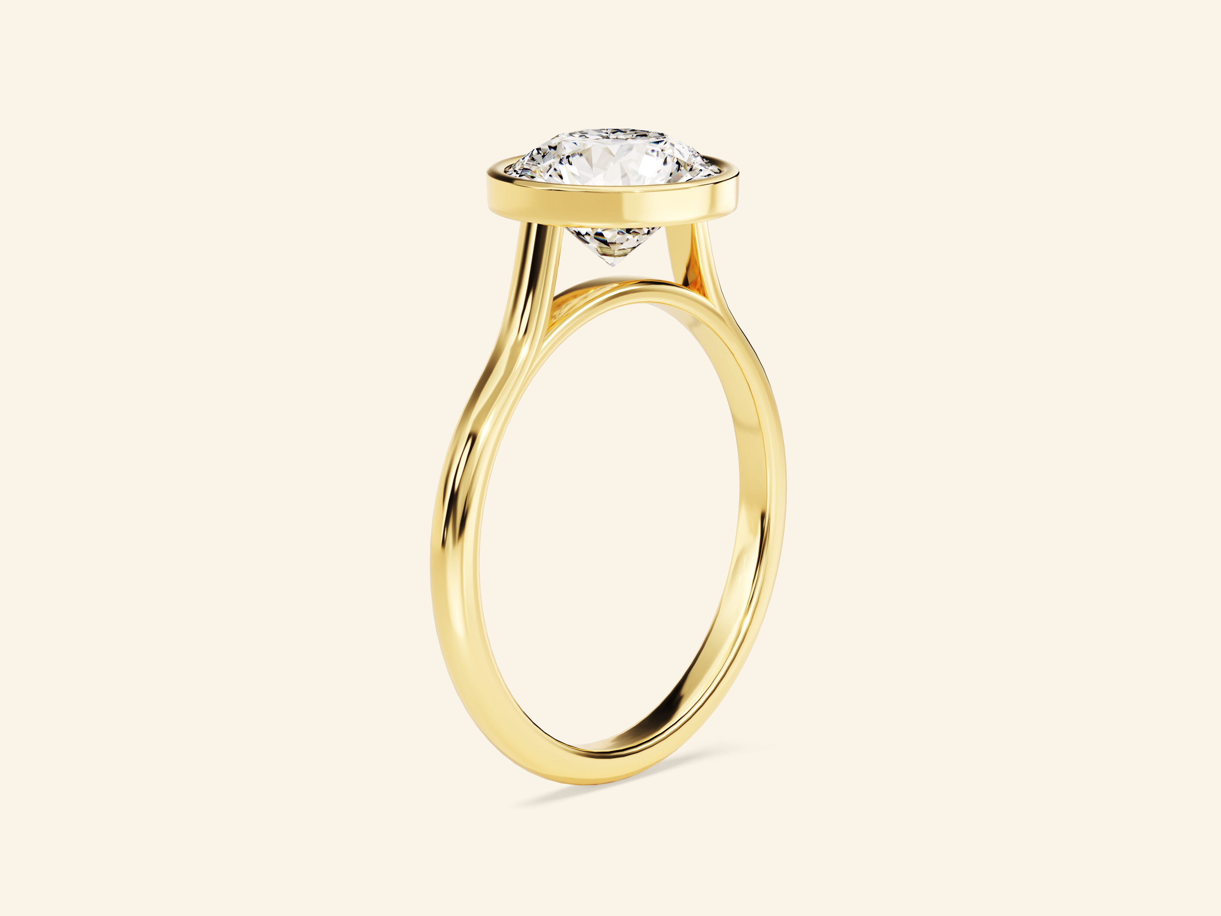 Bezel Round Engagement Ring