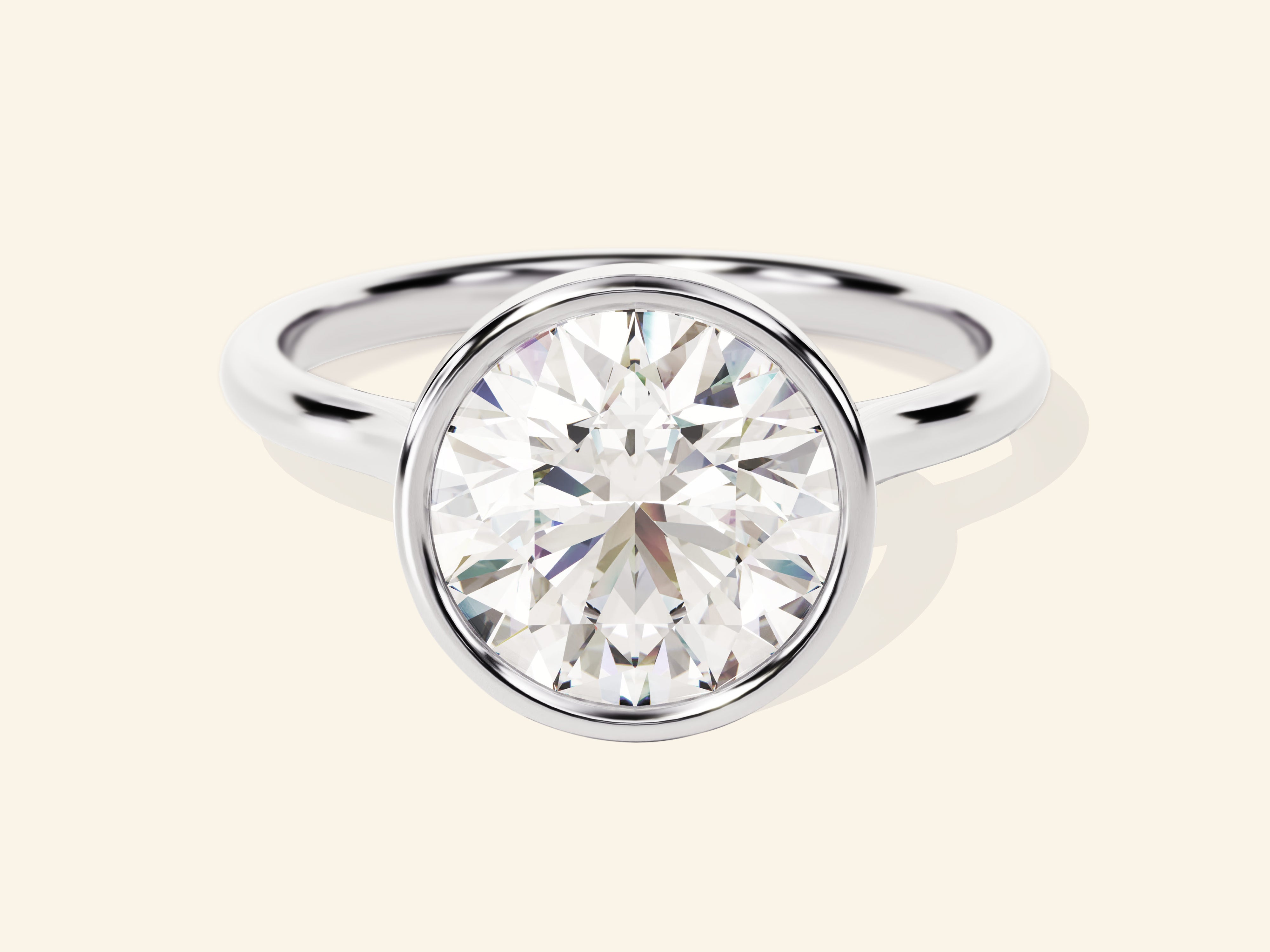 Bezel Round Engagement Ring