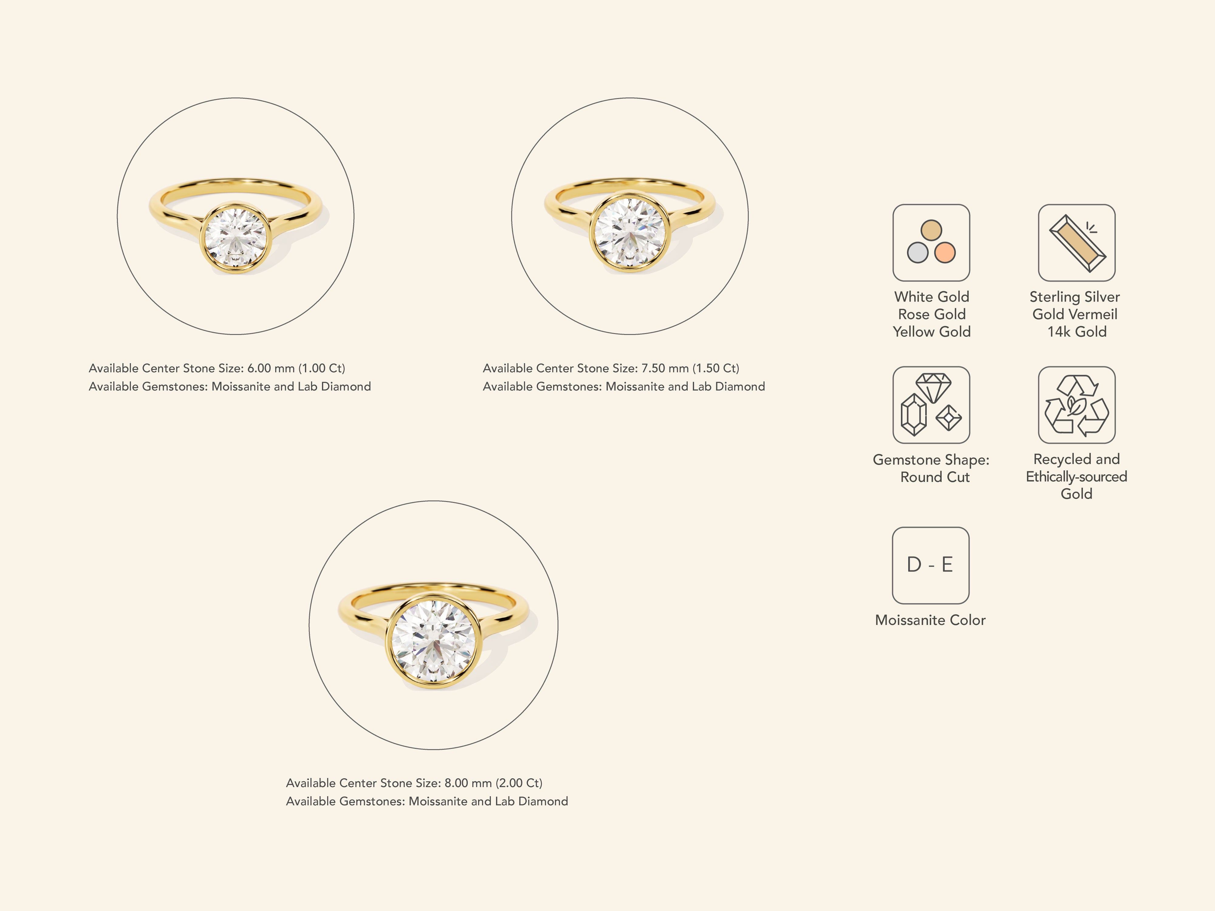 Bezel Round Engagement Ring