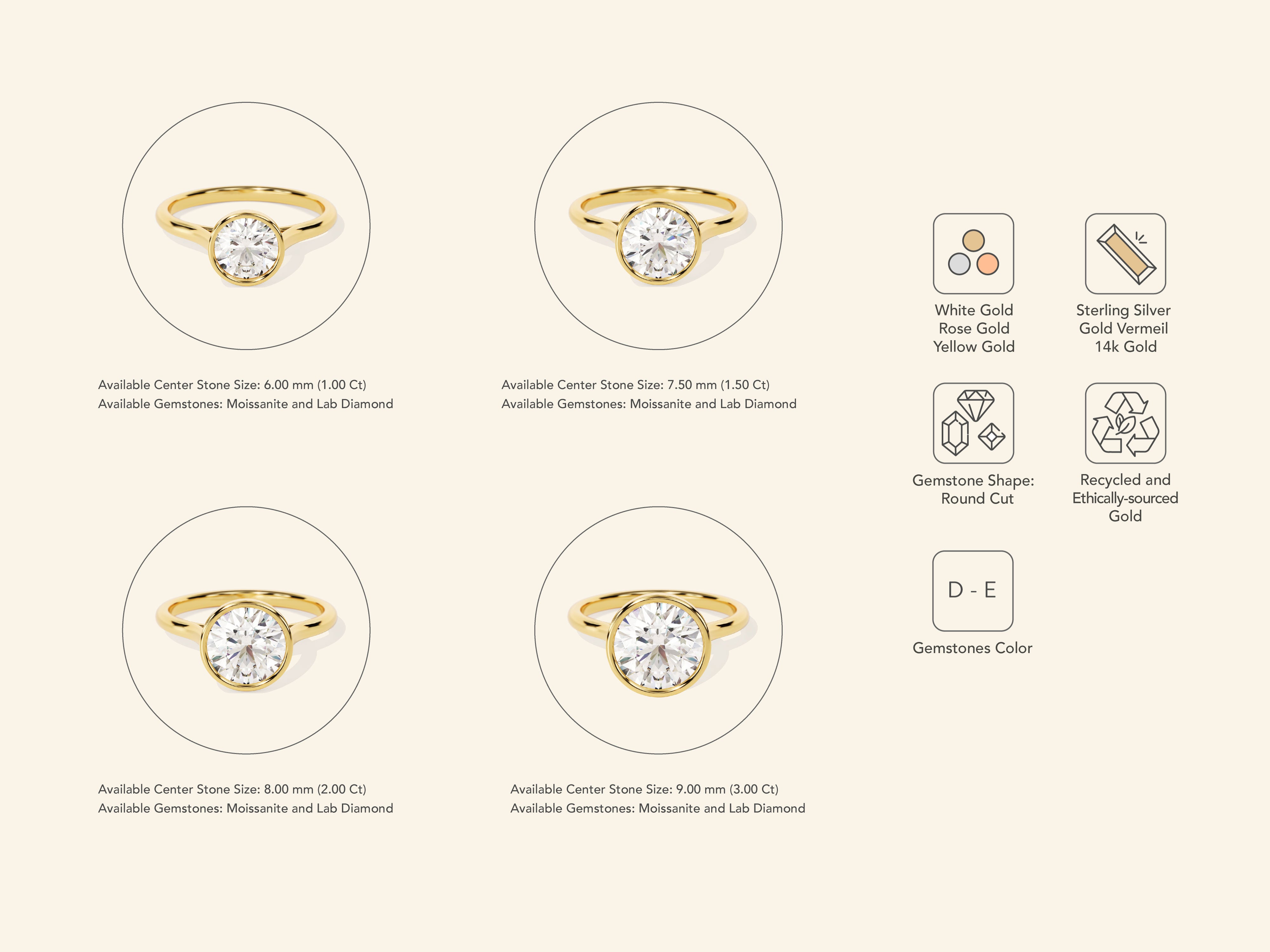 Bezel Round Engagement Ring