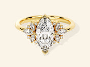 Vintage Cluster Marquise Cut Engagement Ring