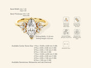 Vintage Cluster Marquise Cut Engagement Ring