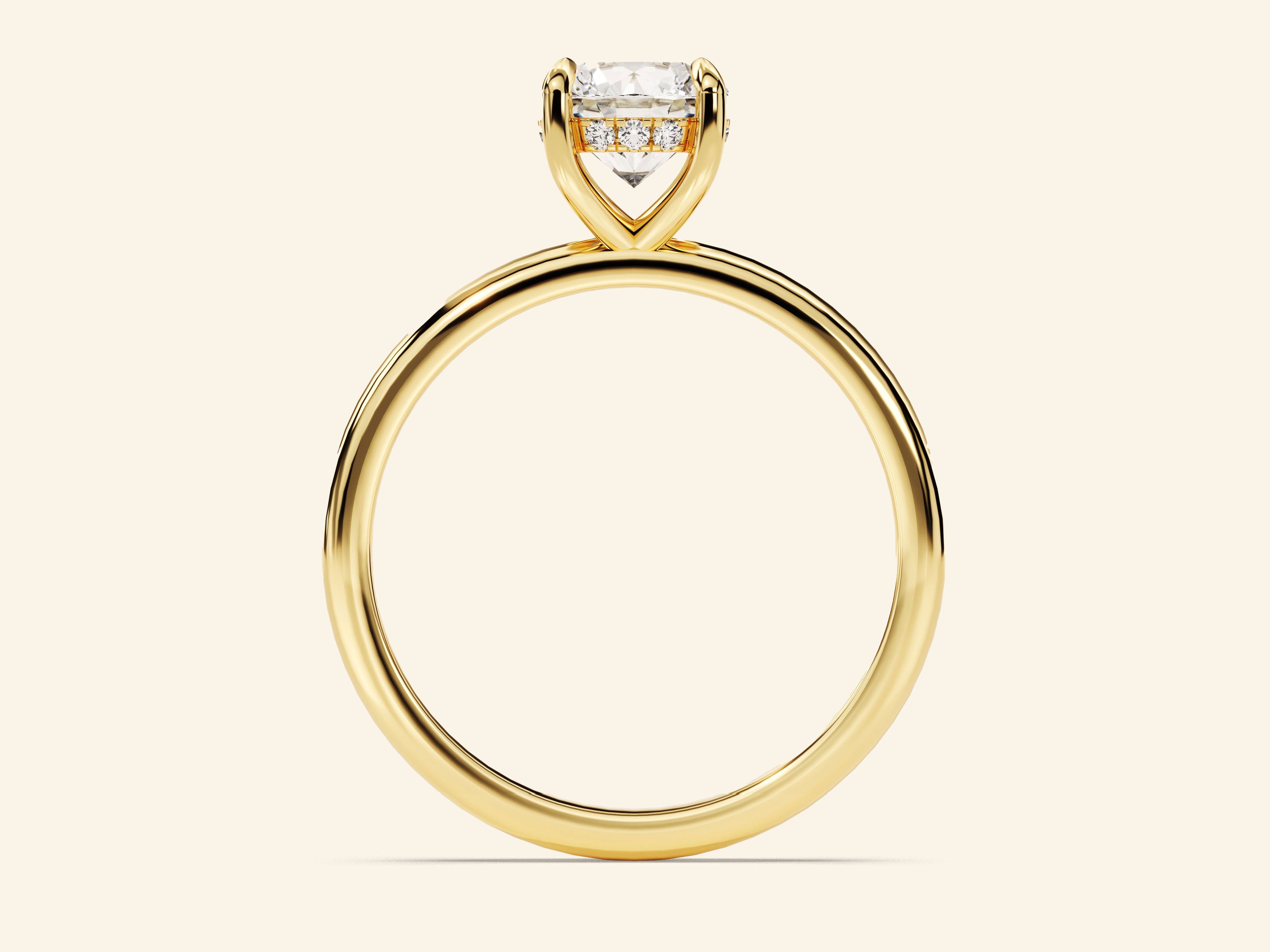 Hidden Halo Round Engagement Ring