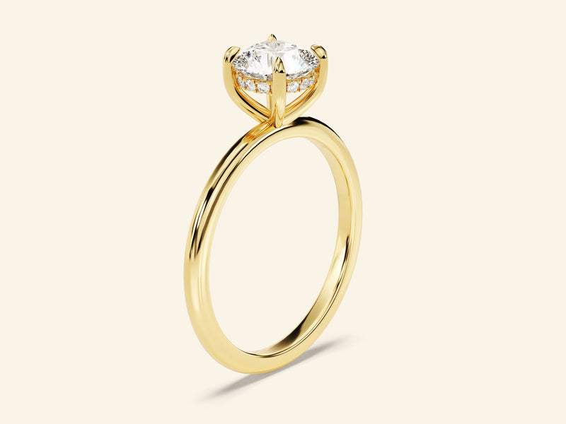 Hidden Halo Round Engagement Ring