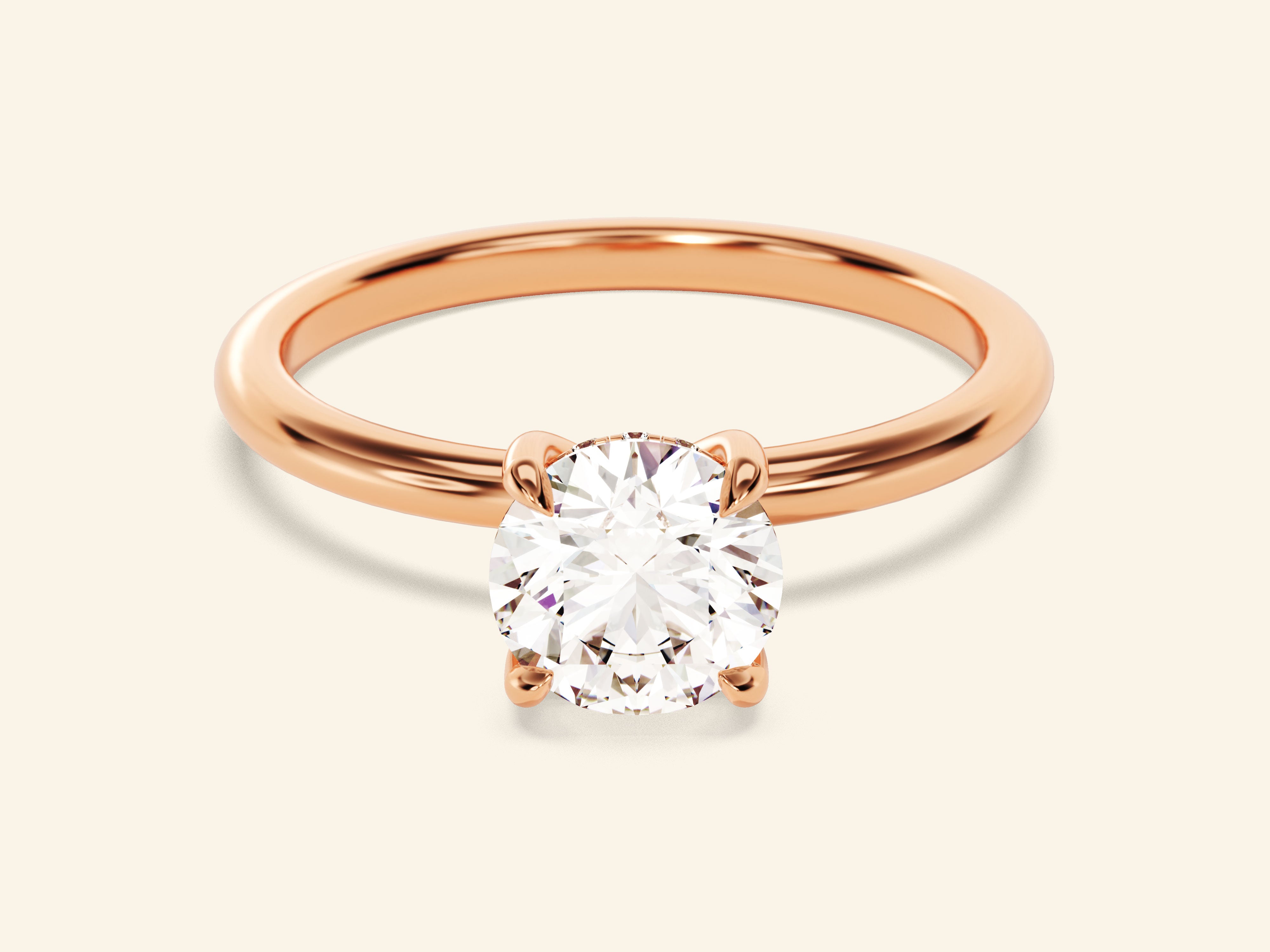 Hidden Halo Round Engagement Ring