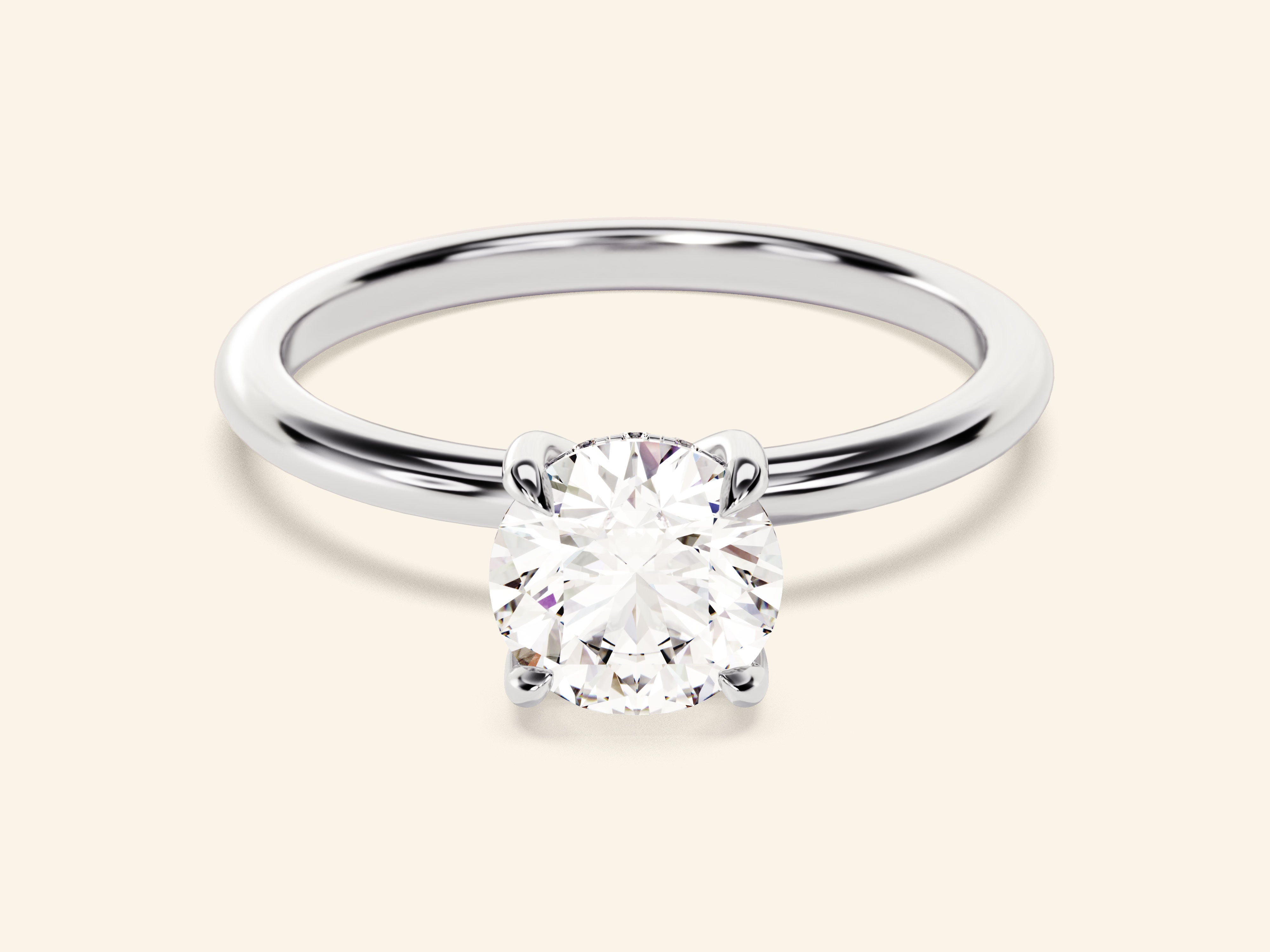 Hidden Halo Round Engagement Ring
