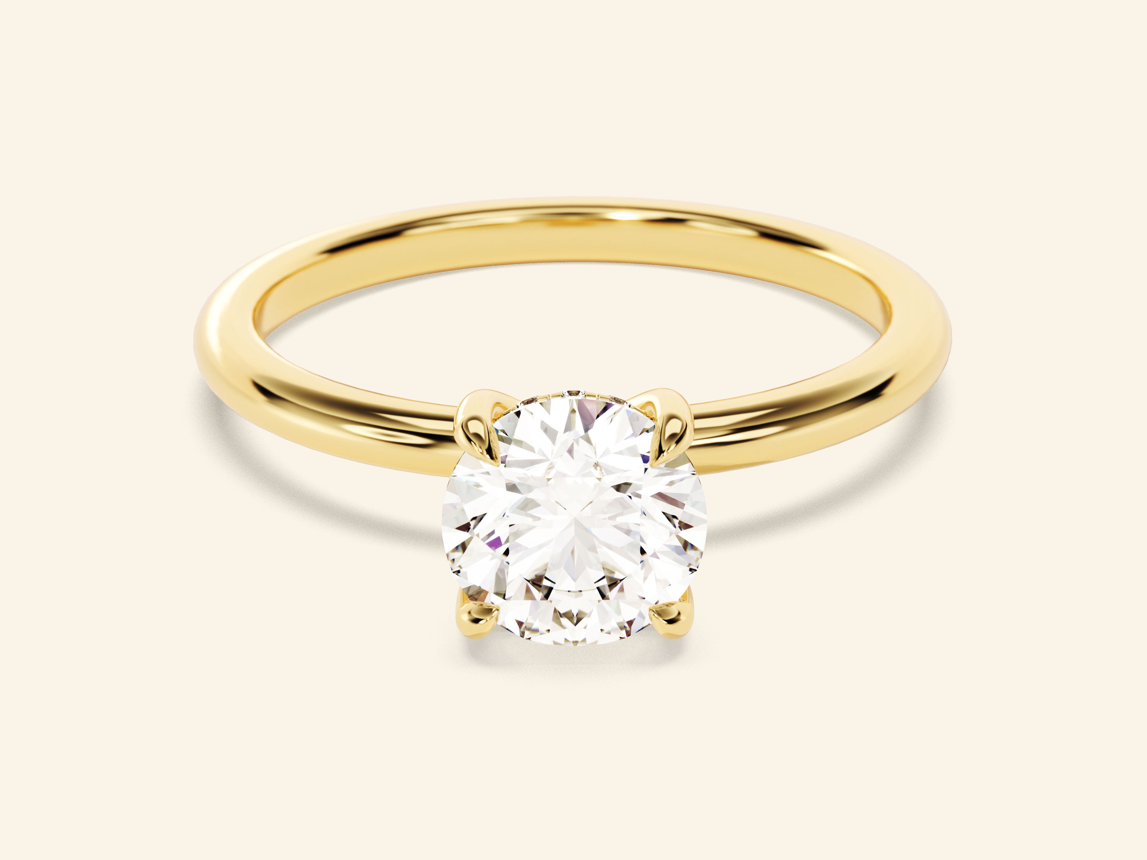 Hidden Halo Round Engagement Ring
