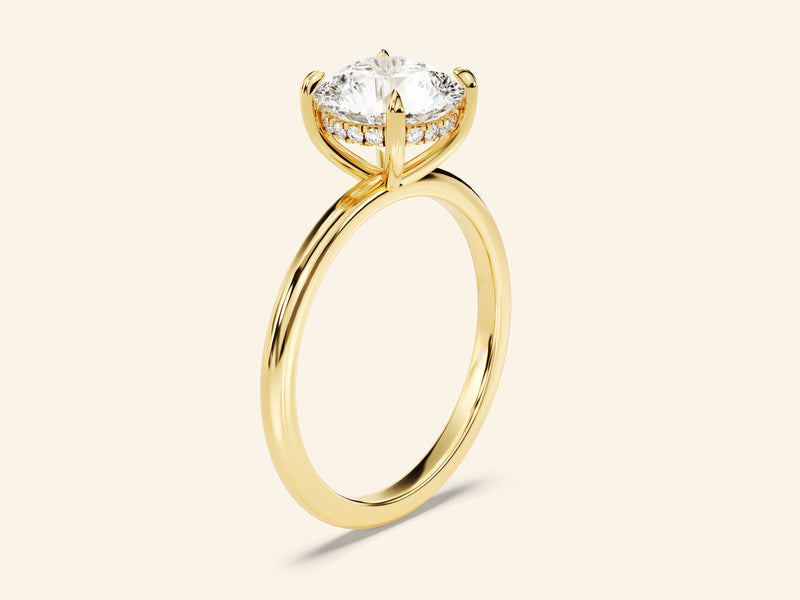 Hidden Halo Round Engagement Ring