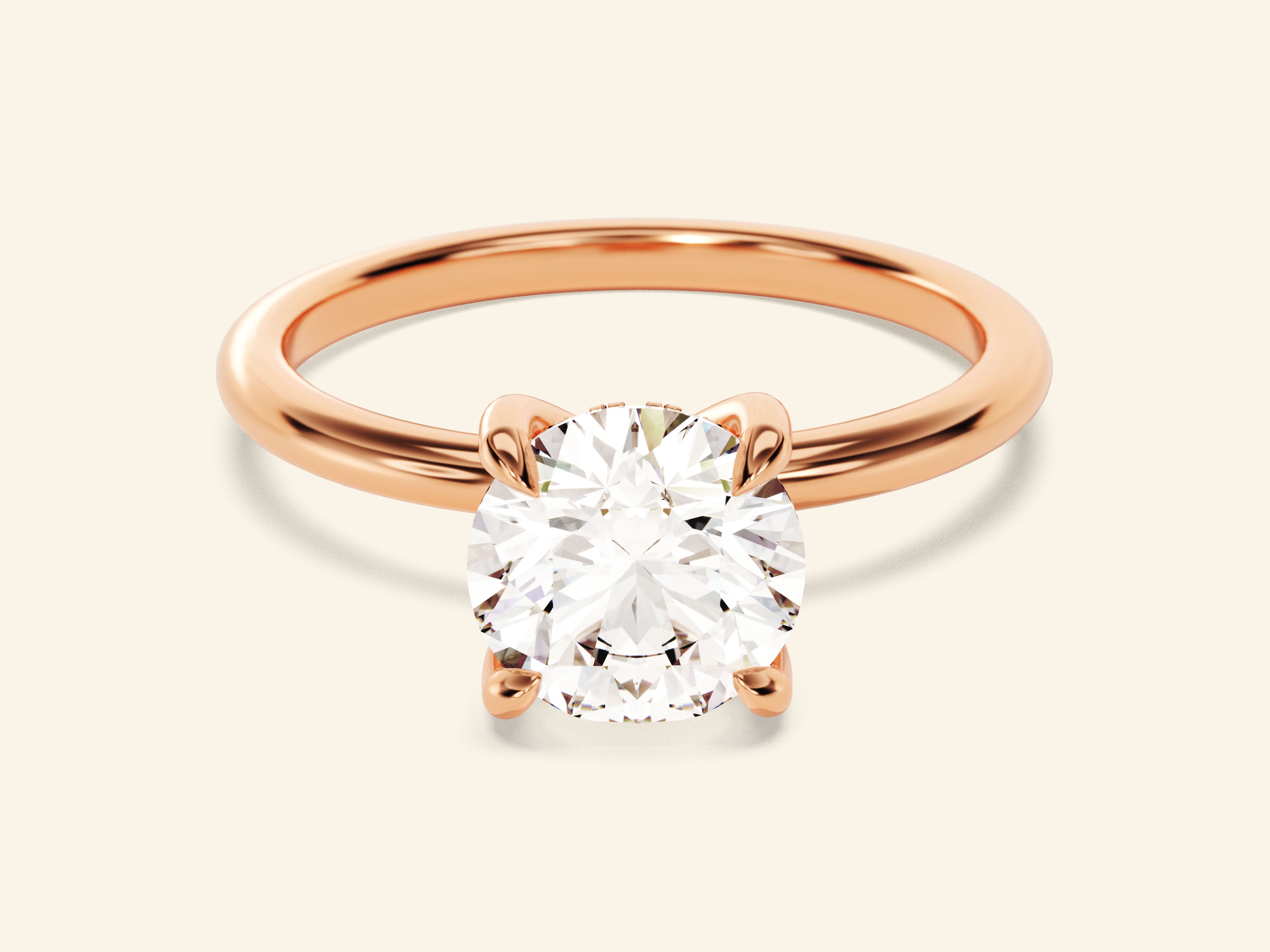 Hidden Halo Round Engagement Ring