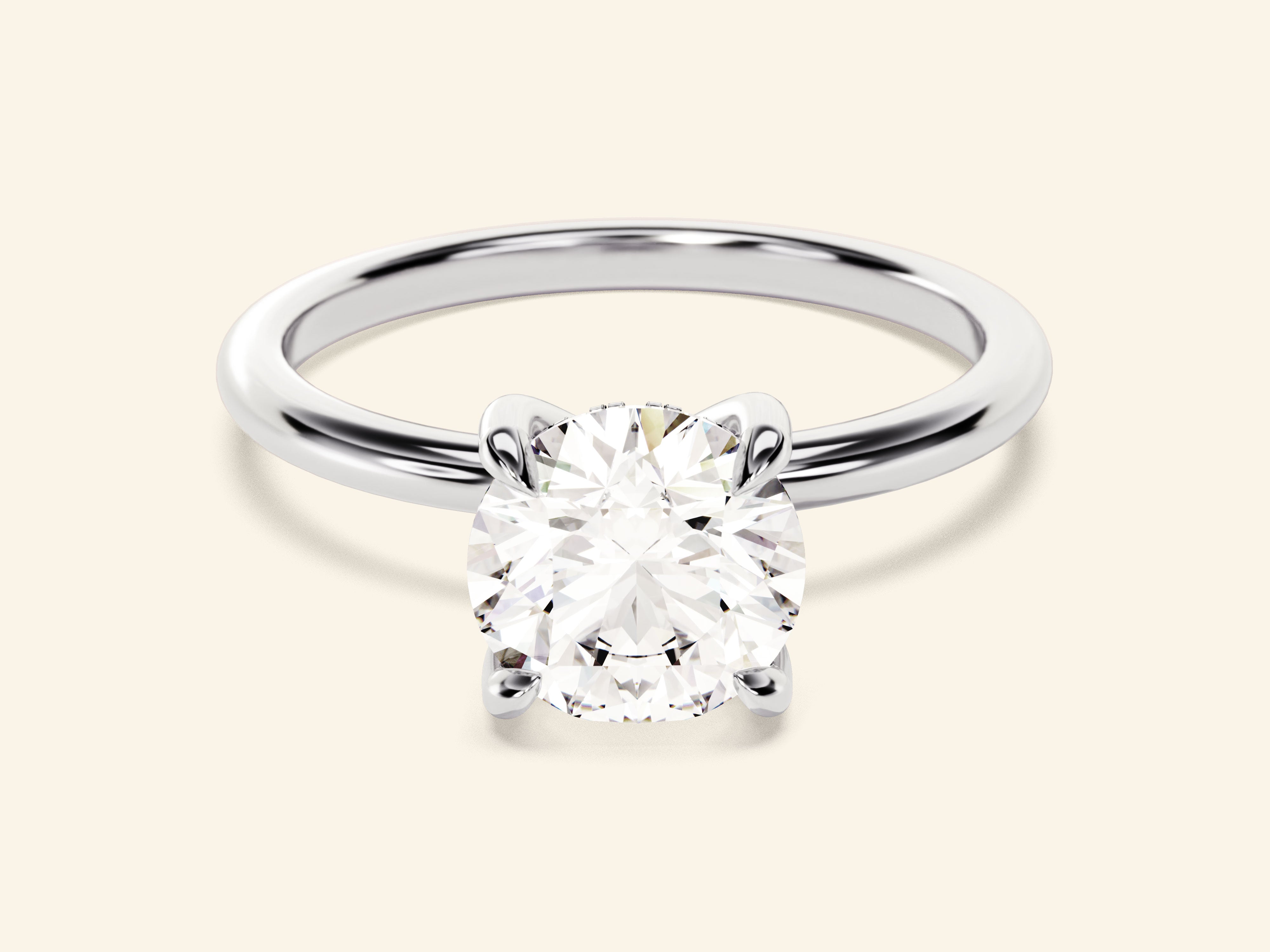Hidden Halo Round Engagement Ring