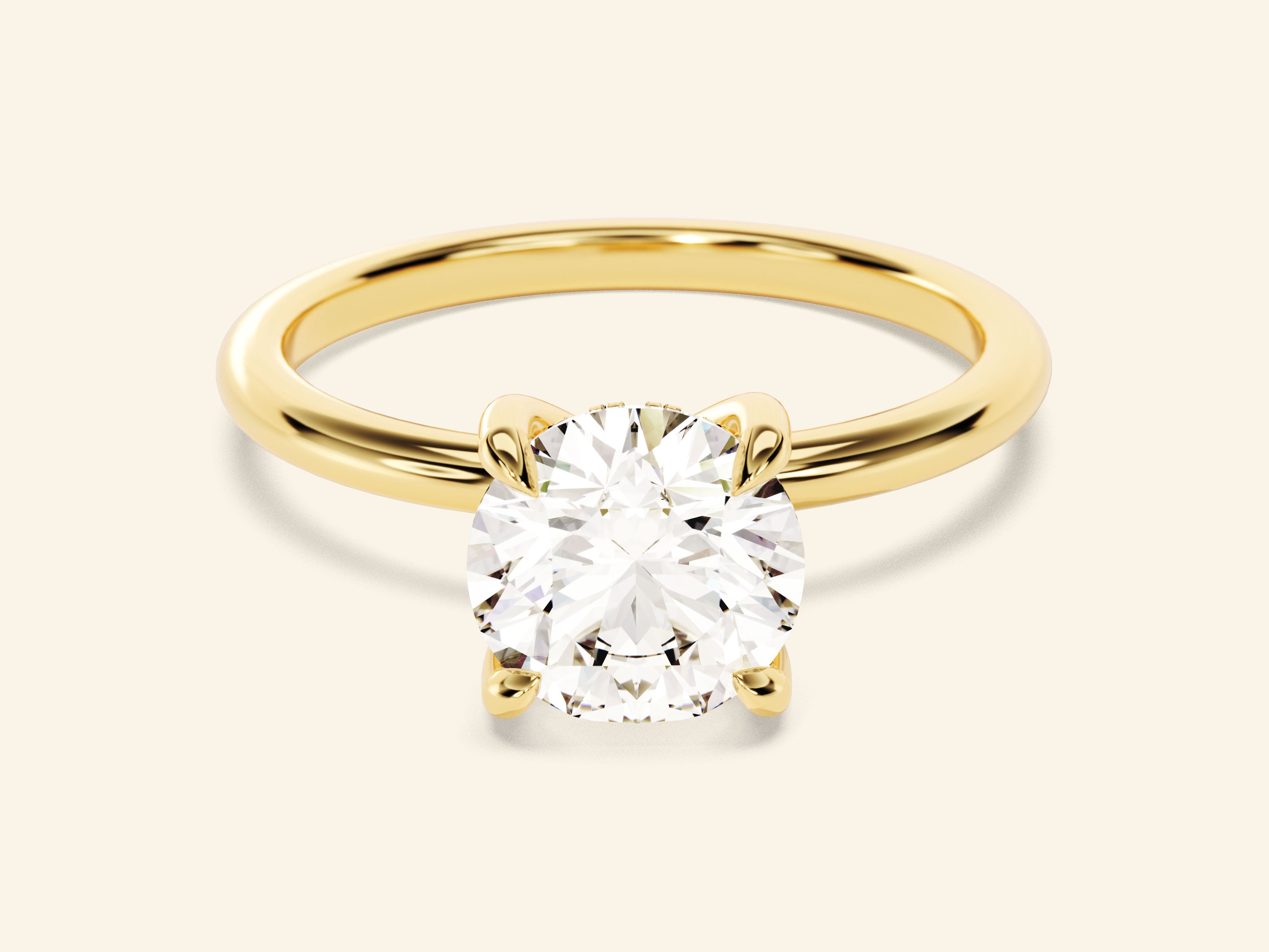 Hidden Halo Round Engagement Ring