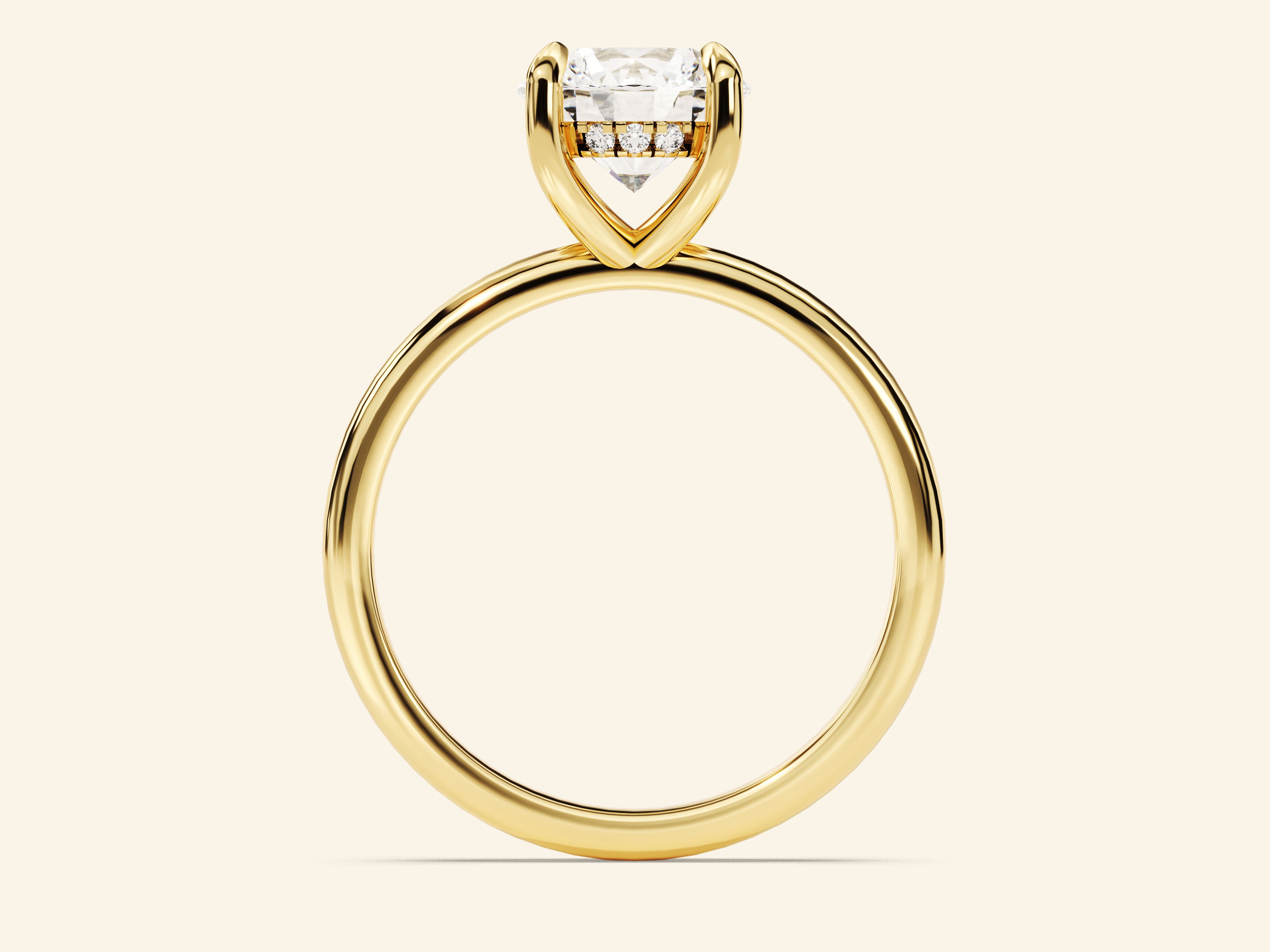Hidden Halo Round Engagement Ring