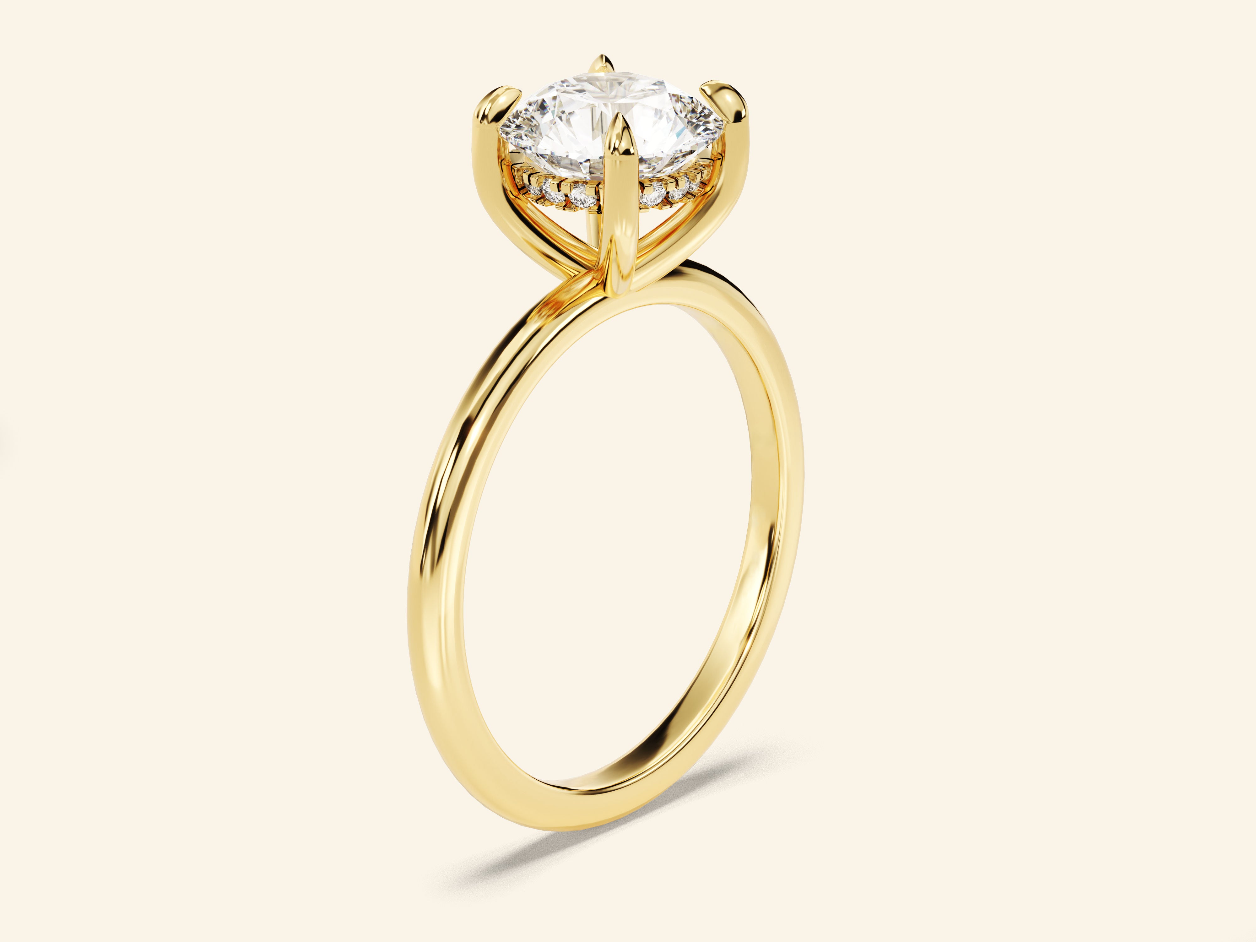 Hidden Halo Round Engagement Ring
