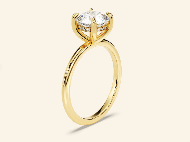 Hidden Halo Round Engagement Ring