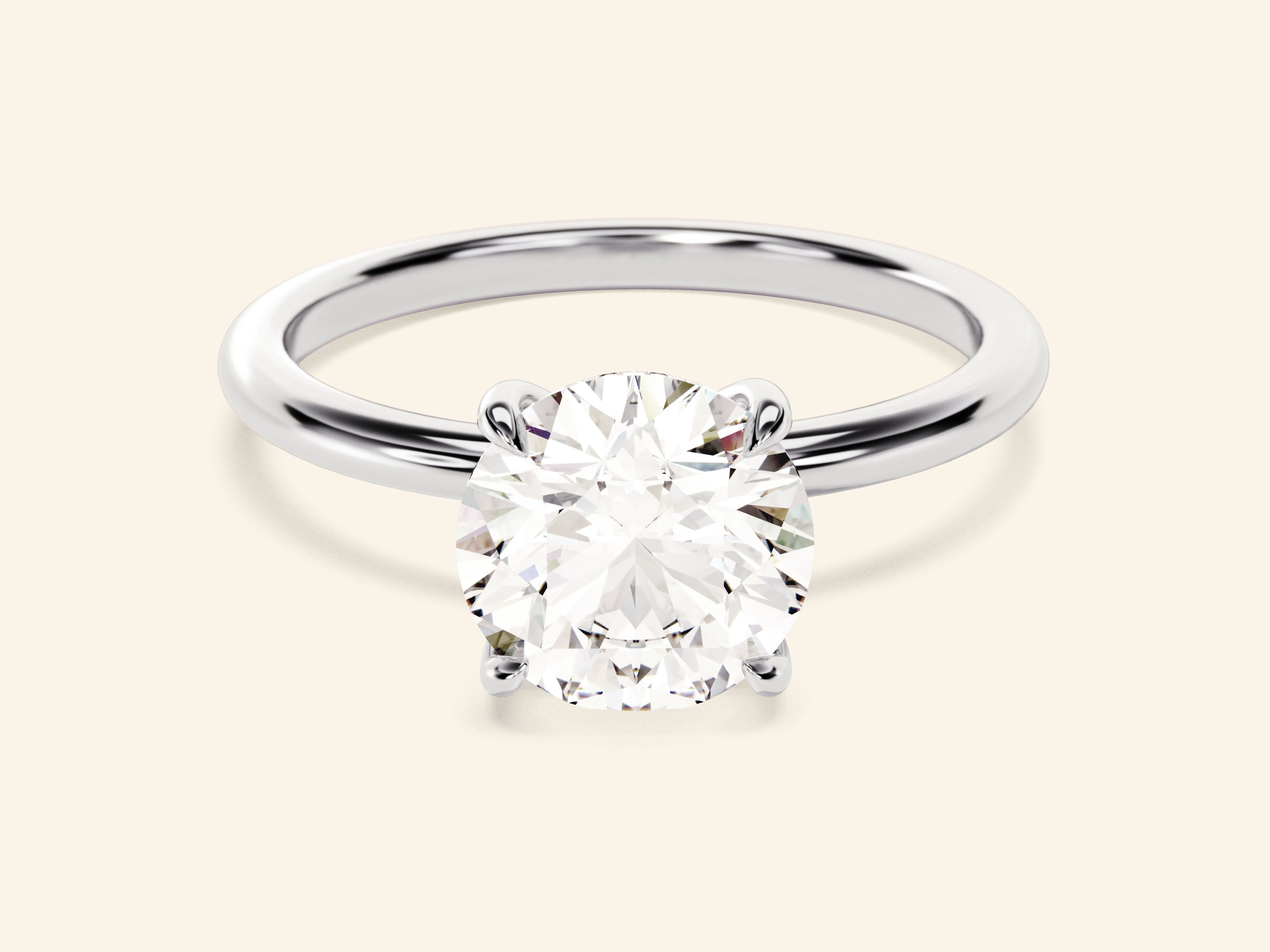 Hidden Halo Round Engagement Ring