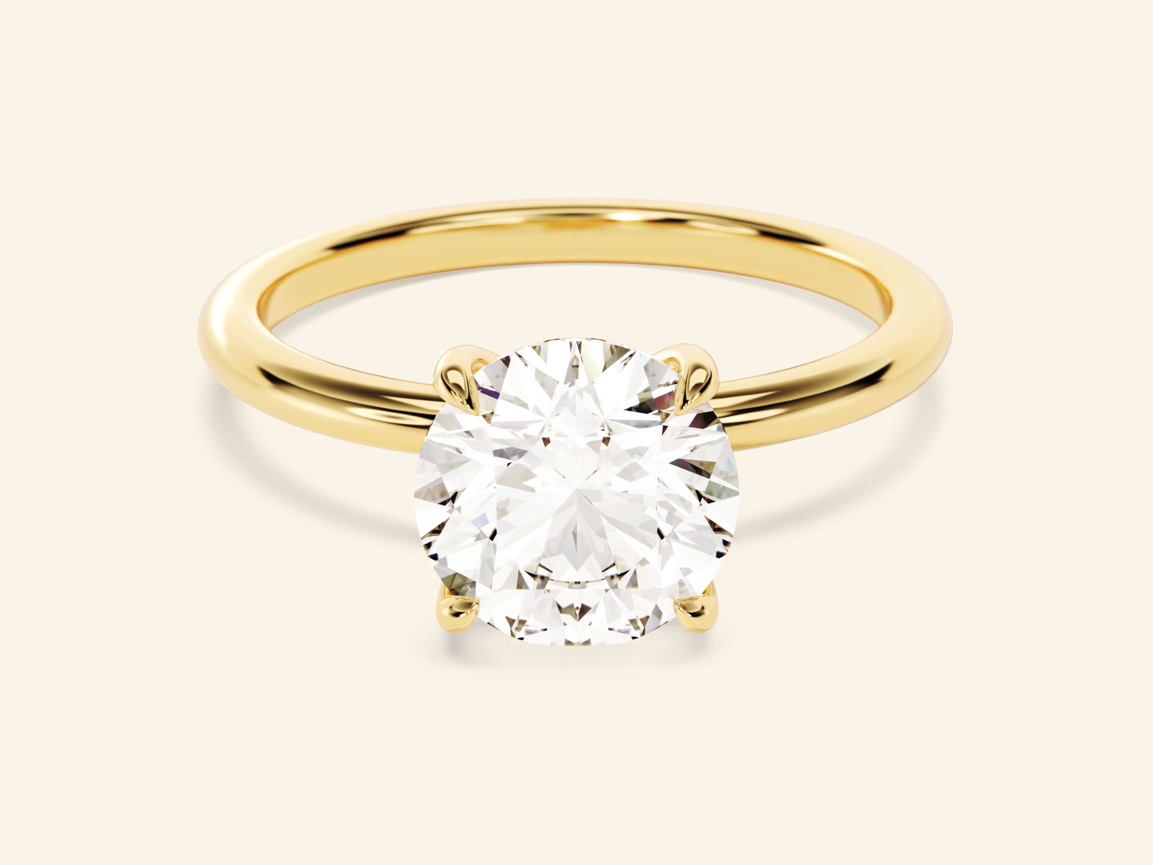Hidden Halo Round Engagement Ring