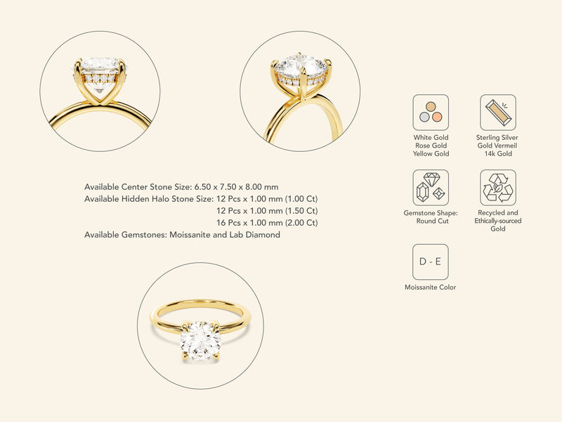 Hidden Halo Round Engagement Ring