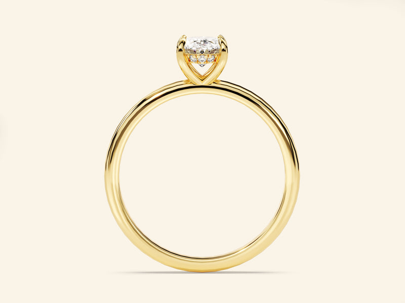 Hidden Halo Oval Engagement Ring