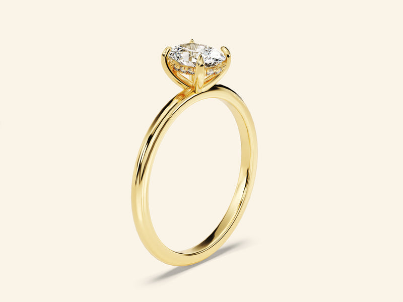Hidden Halo Oval Engagement Ring