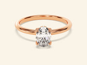 Hidden Halo Oval Engagement Ring