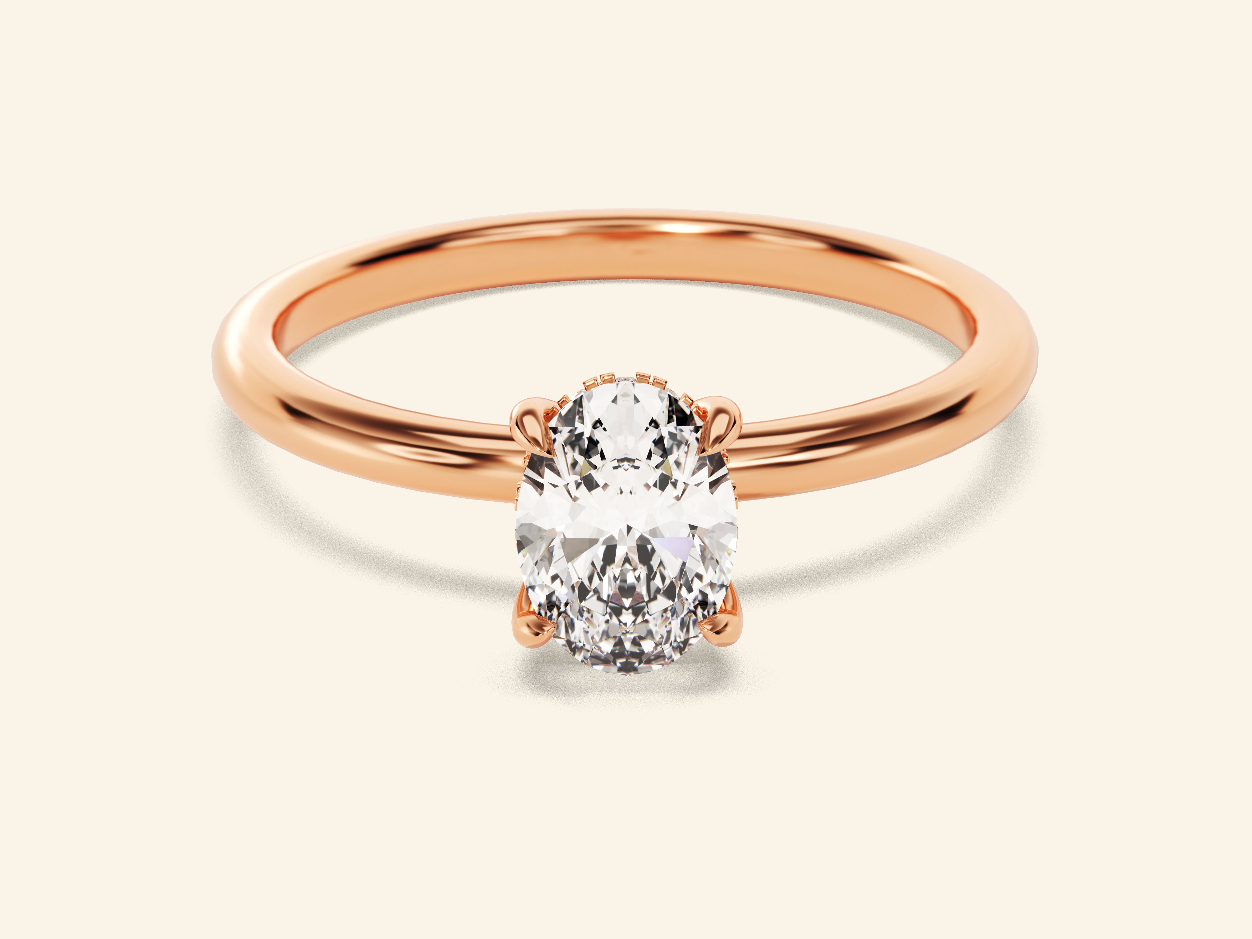 Hidden Halo Oval Engagement Ring