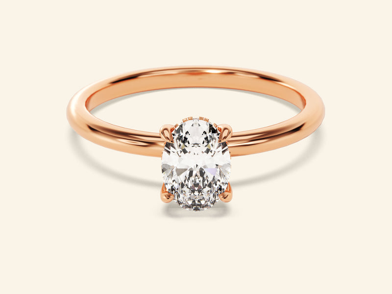 Hidden Halo Oval Engagement Ring