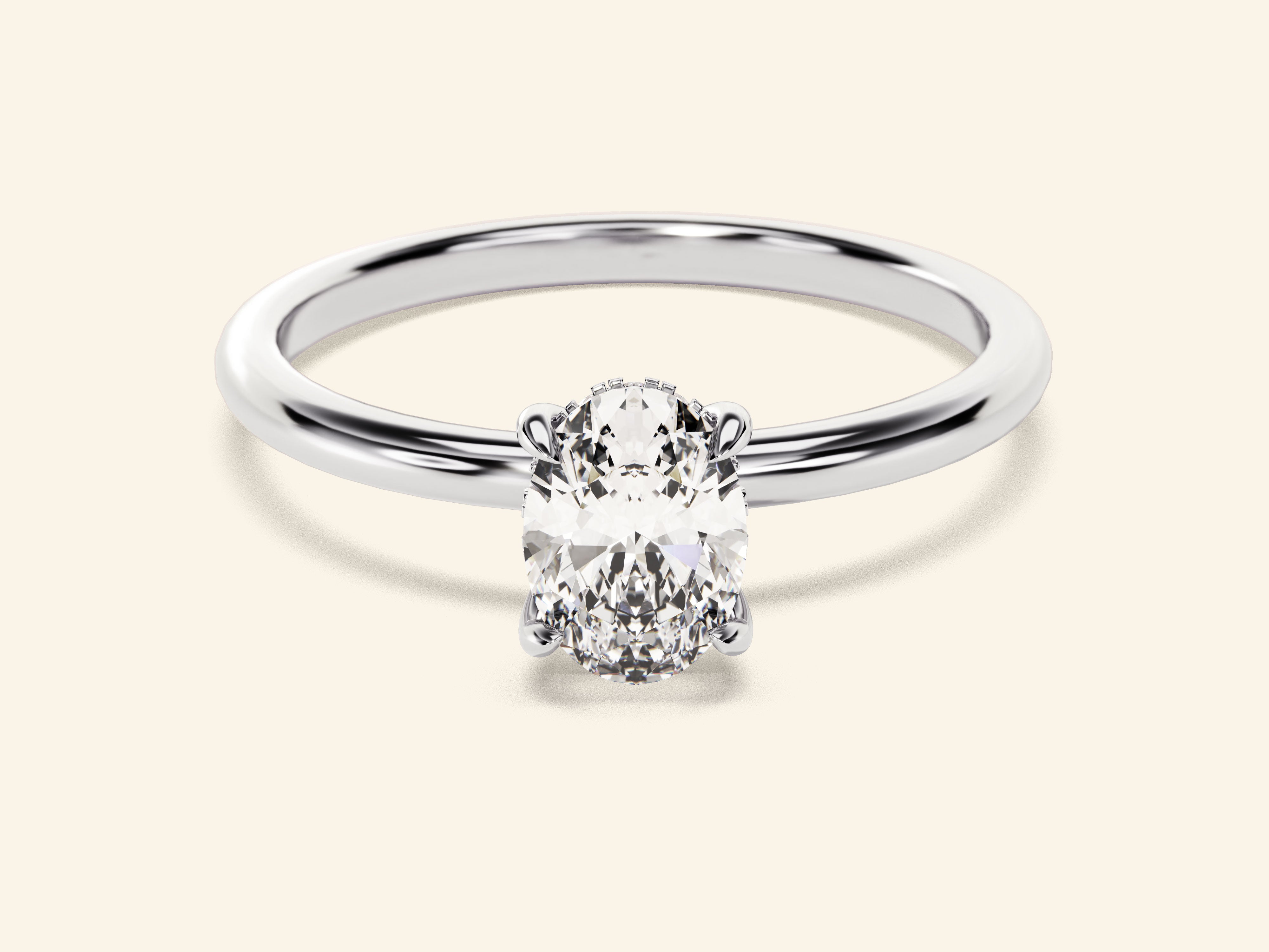 Hidden Halo Oval Engagement Ring