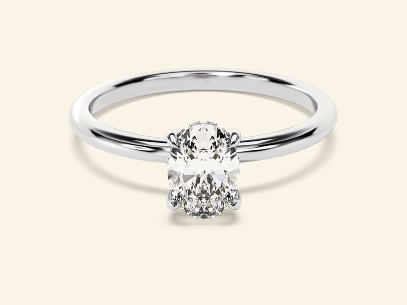 Hidden Halo Oval Engagement Ring