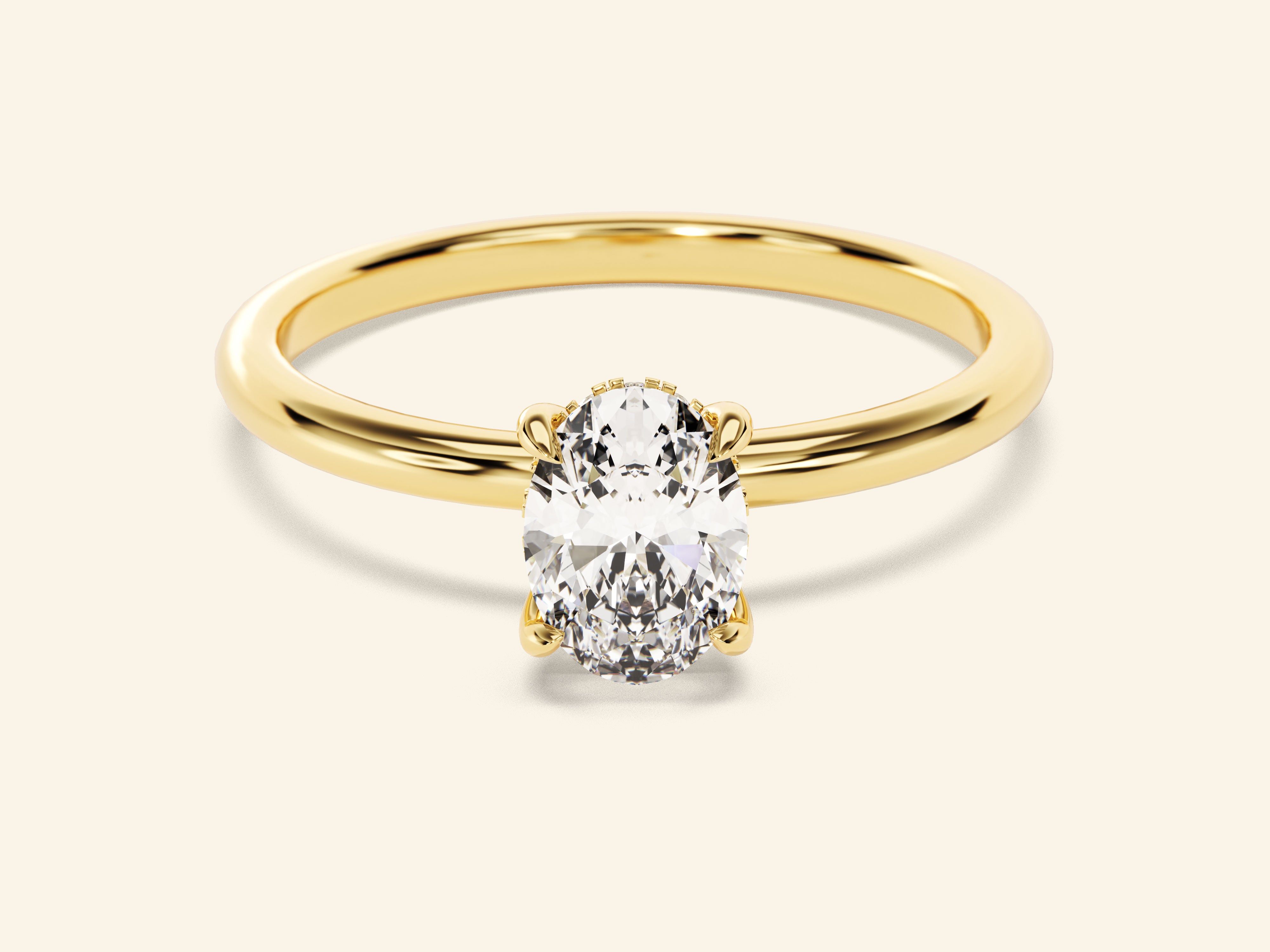 Hidden Halo Oval Engagement Ring