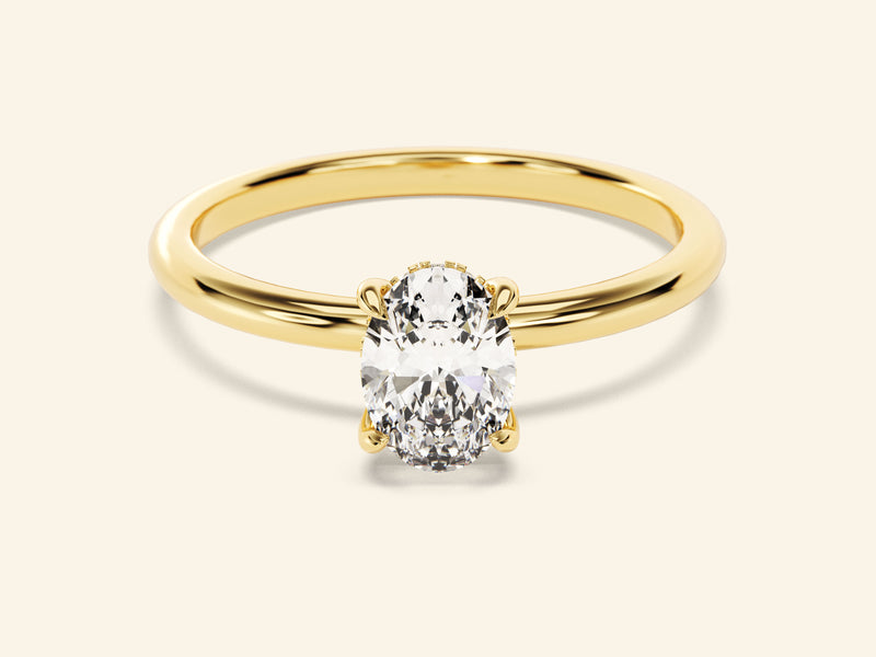 Hidden Halo Oval Engagement Ring