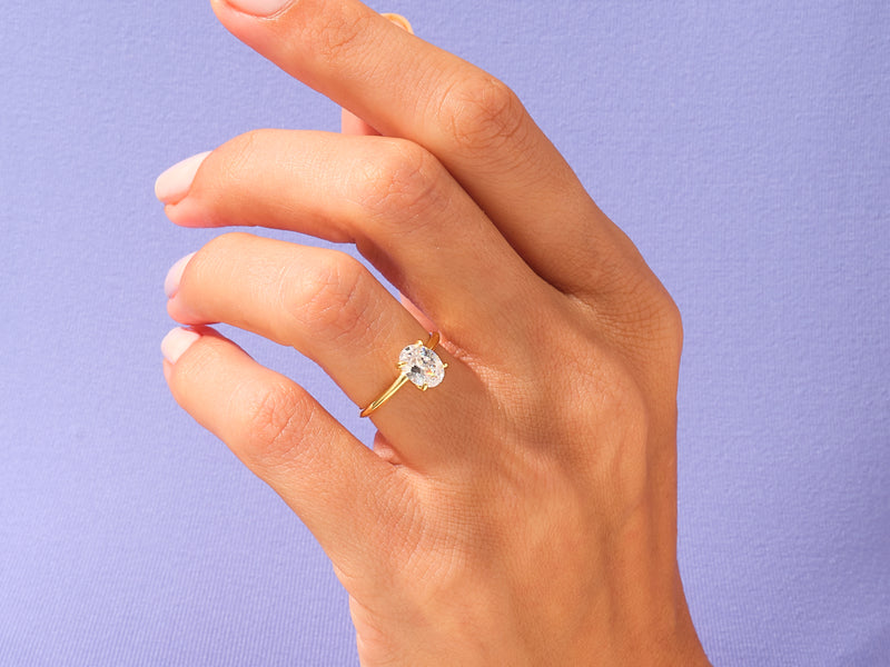Hidden Halo Oval Engagement Ring