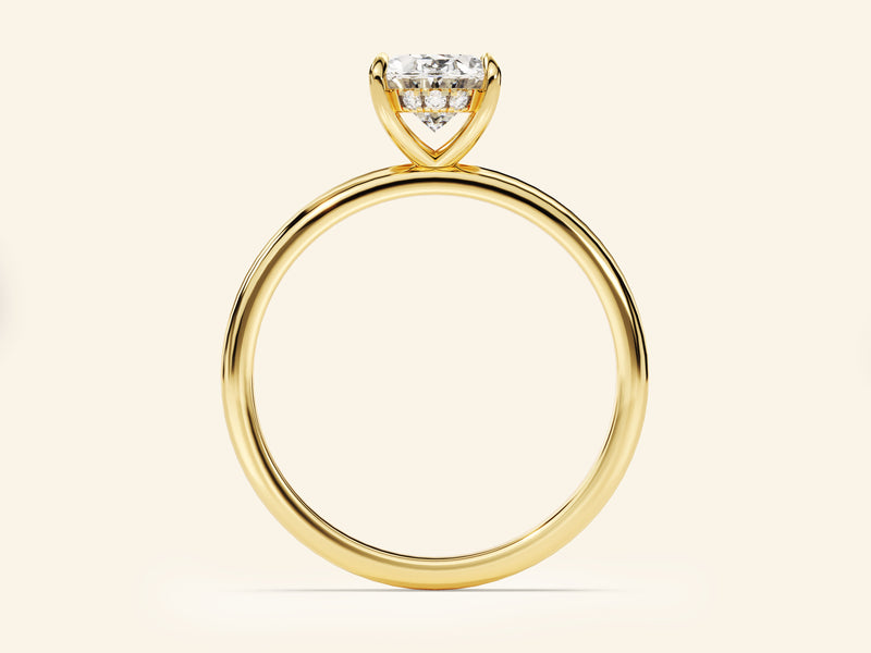 Hidden Halo Oval Engagement Ring