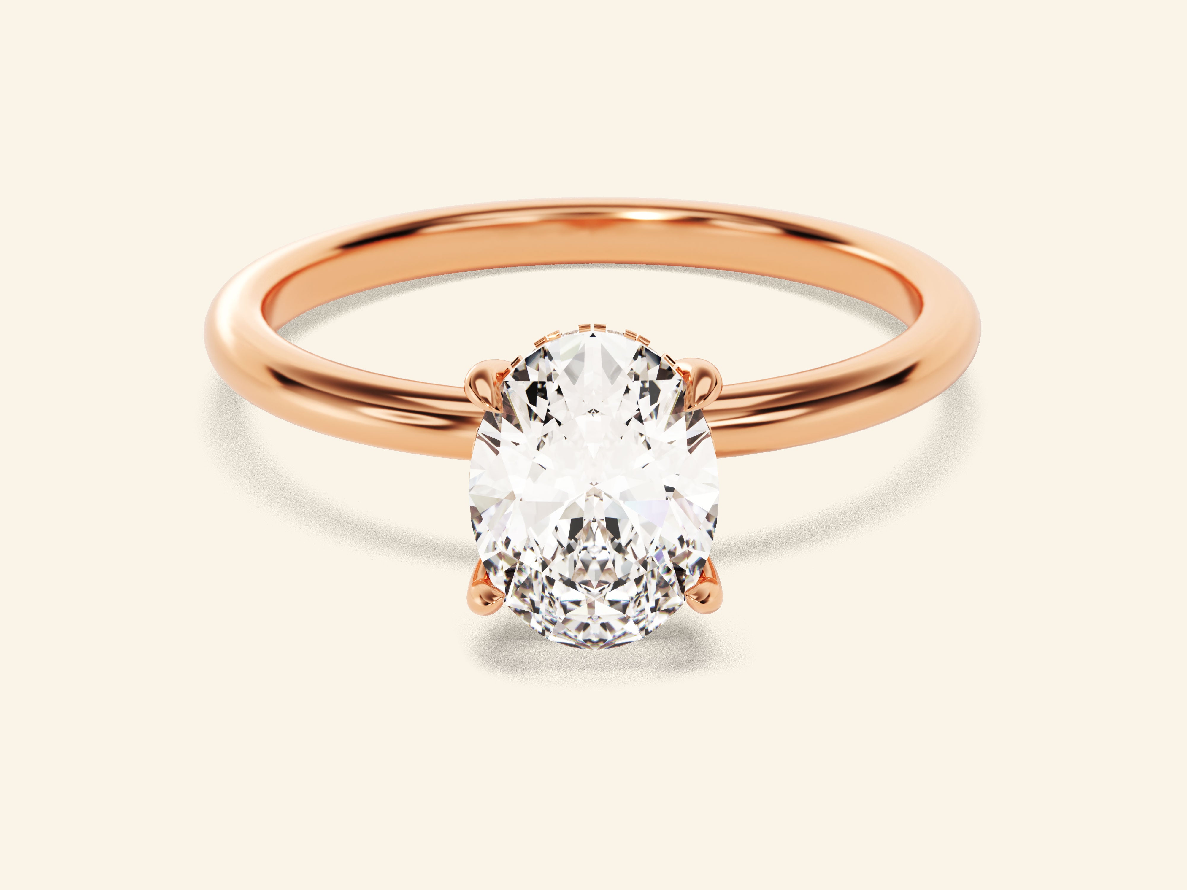 Hidden Halo Oval Engagement Ring