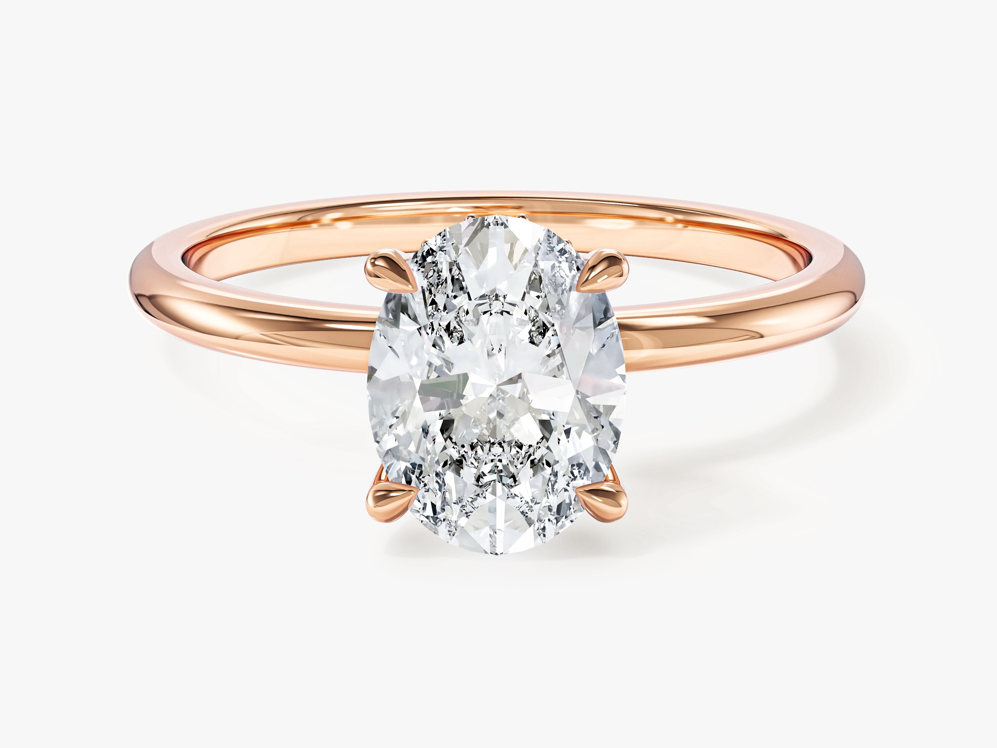 Hidden Halo Oval Engagement Ring