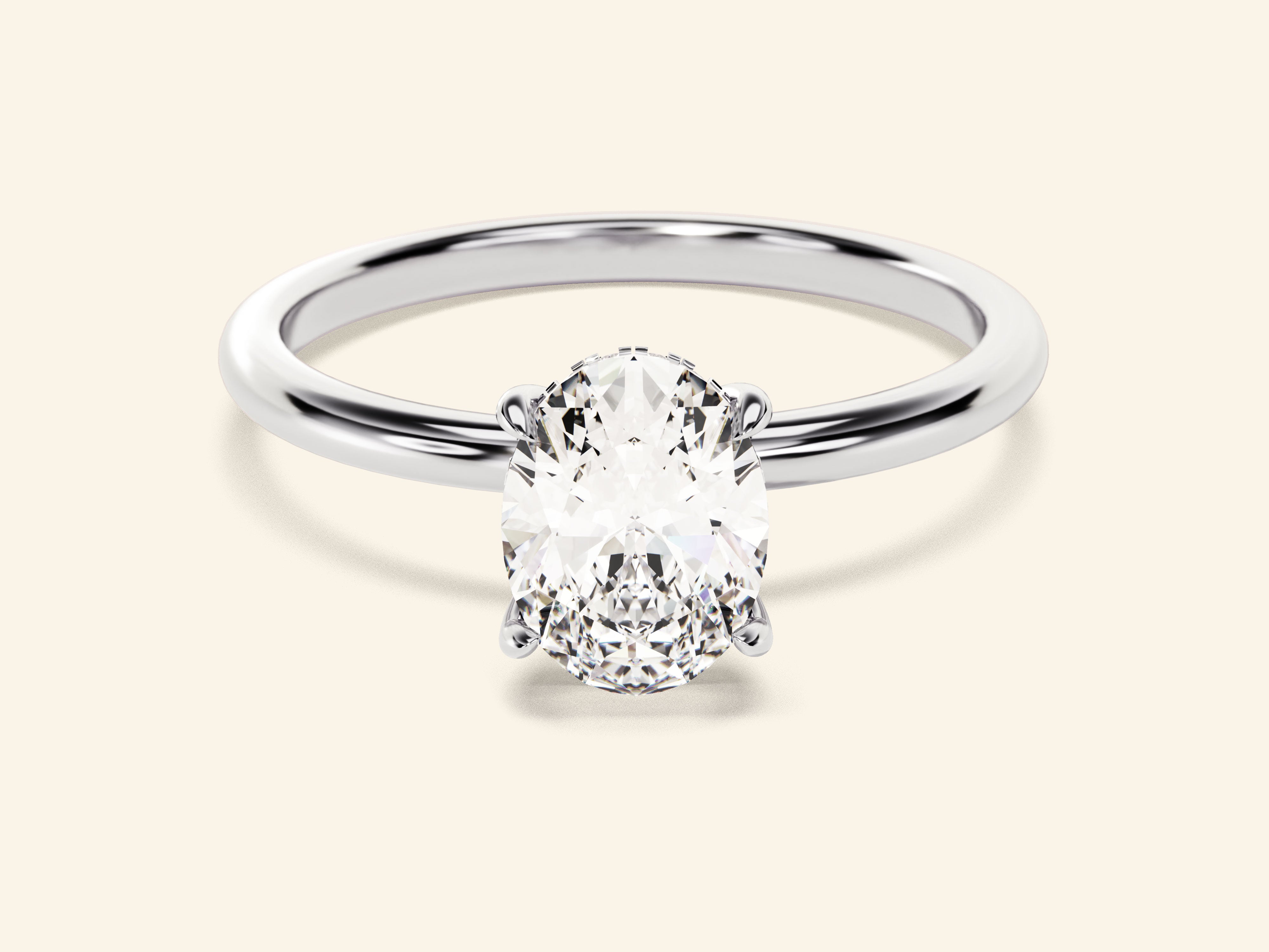 Hidden Halo Oval Engagement Ring