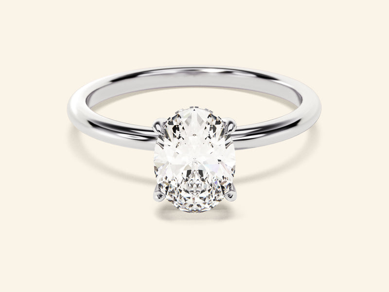 Hidden Halo Oval Engagement Ring
