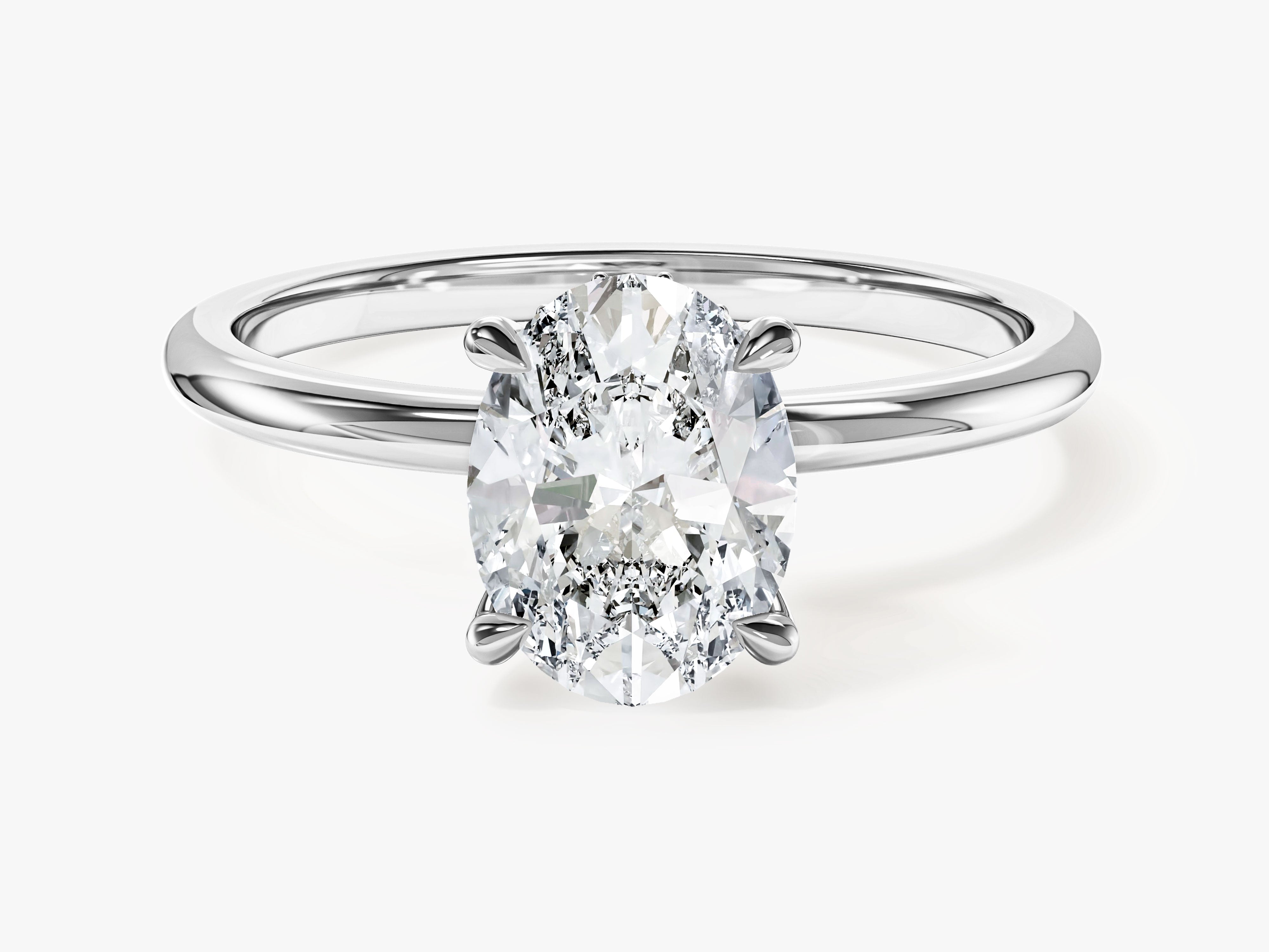 Hidden Halo Oval Engagement Ring