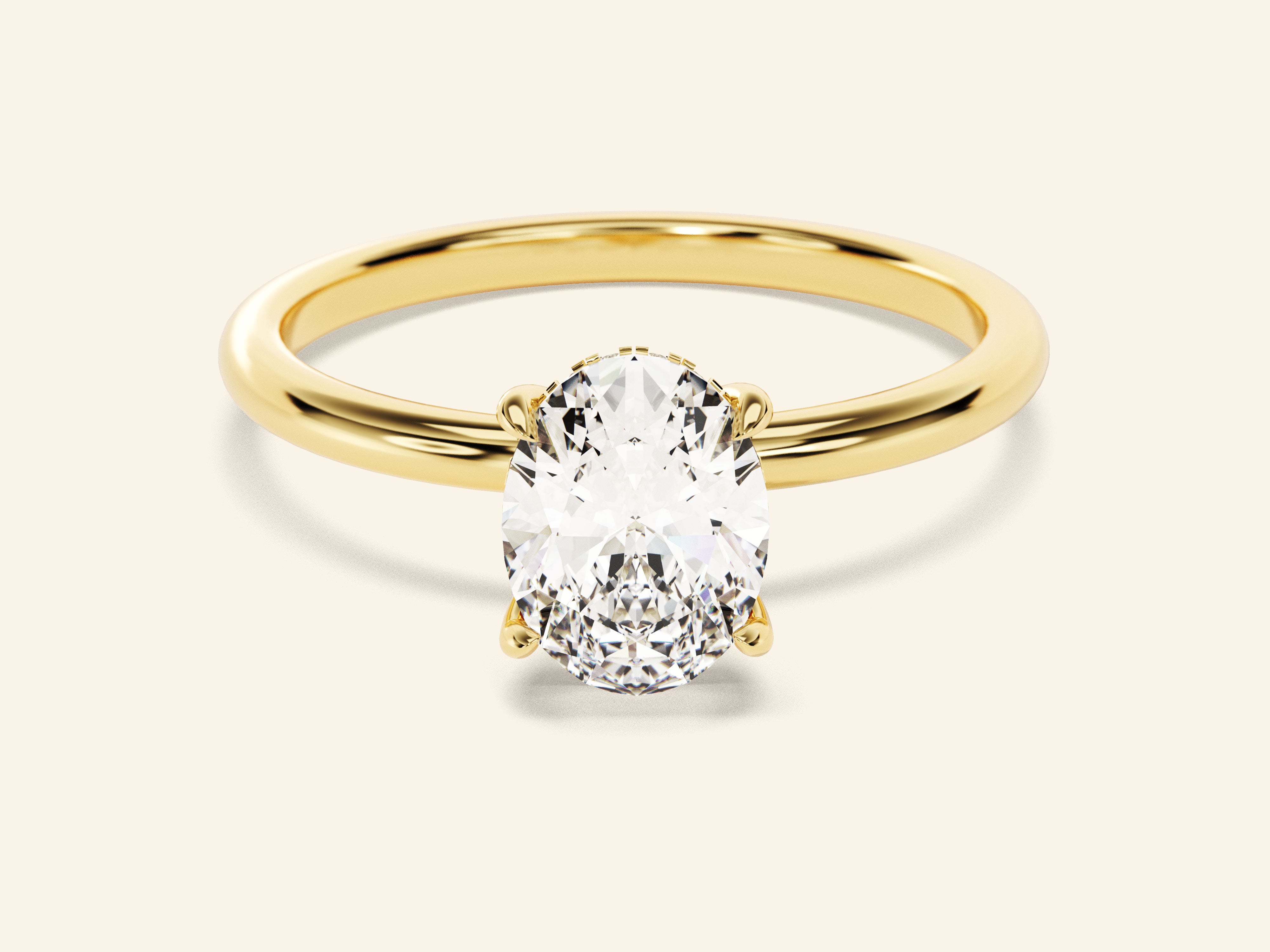 Hidden Halo Oval Engagement Ring