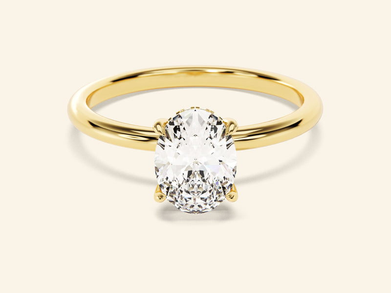 Hidden Halo Oval Engagement Ring