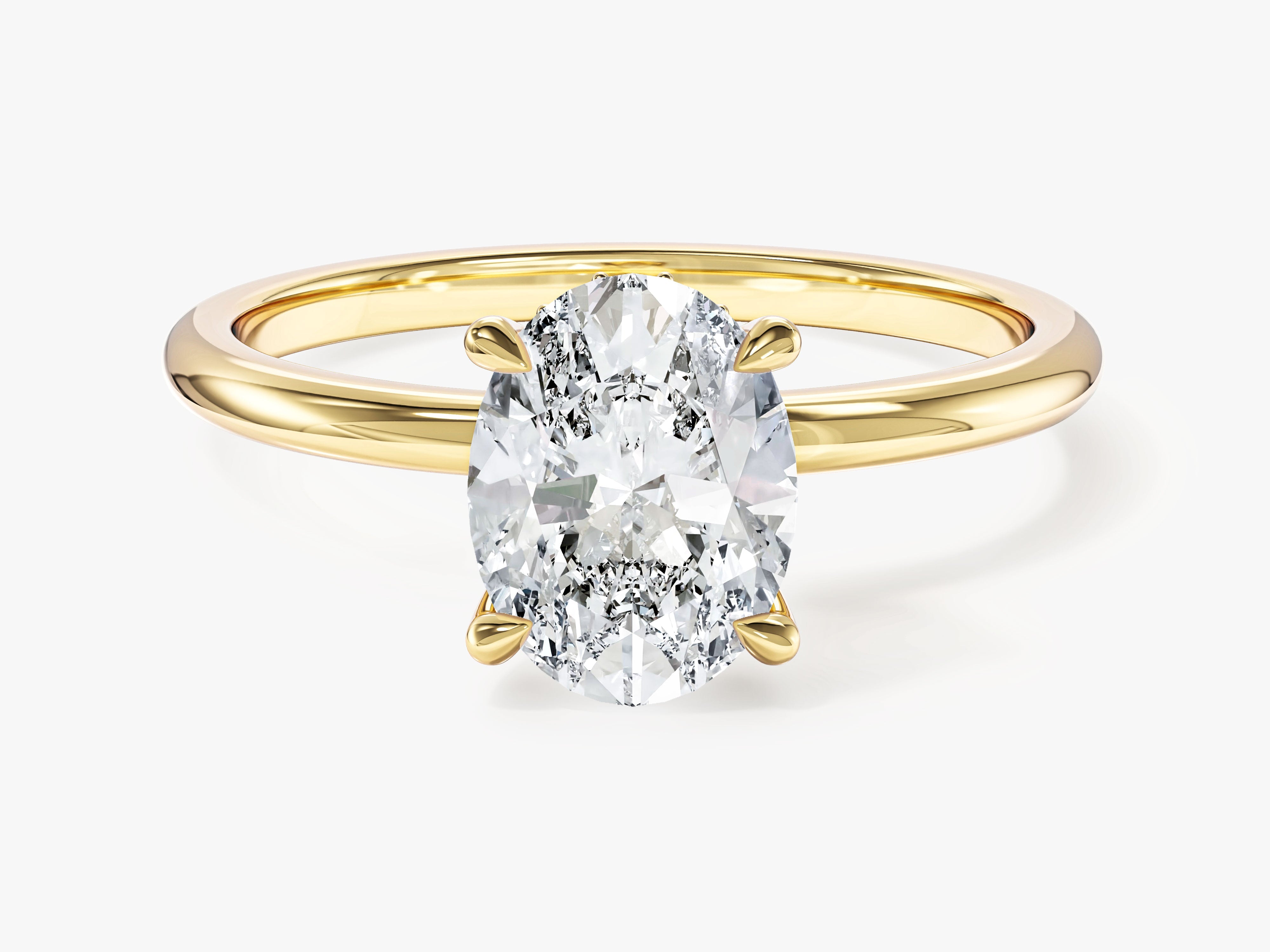Hidden Halo Oval Engagement Ring